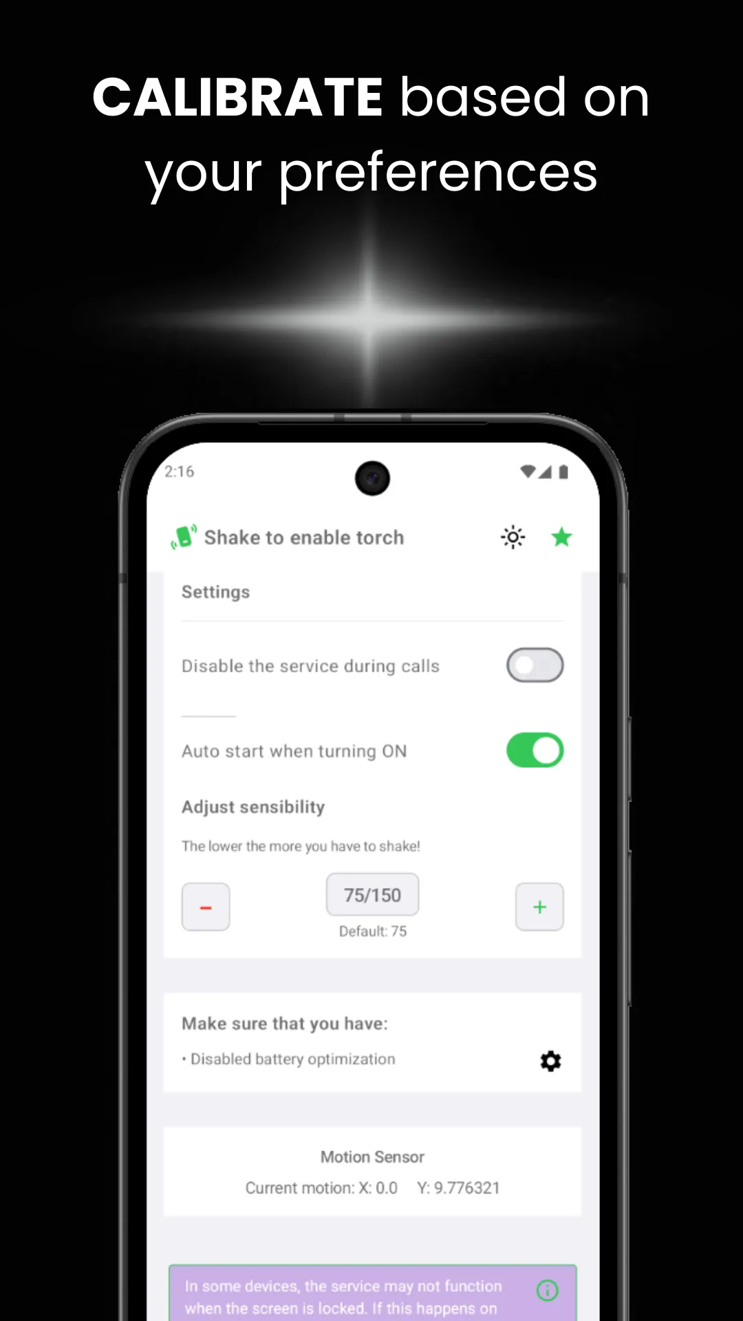 Shake to Enable Torch | Indus Appstore | Screenshot