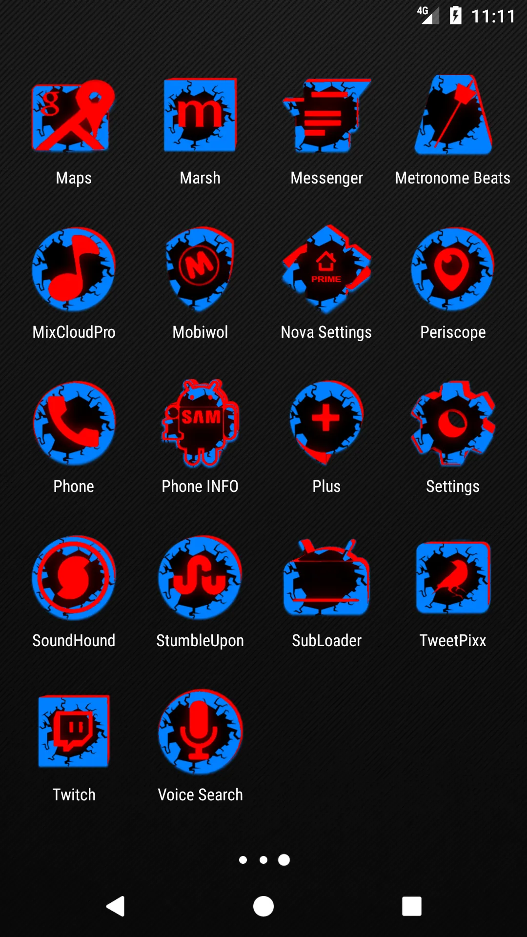 Cracked Red and Blue Icon Pack | Indus Appstore | Screenshot