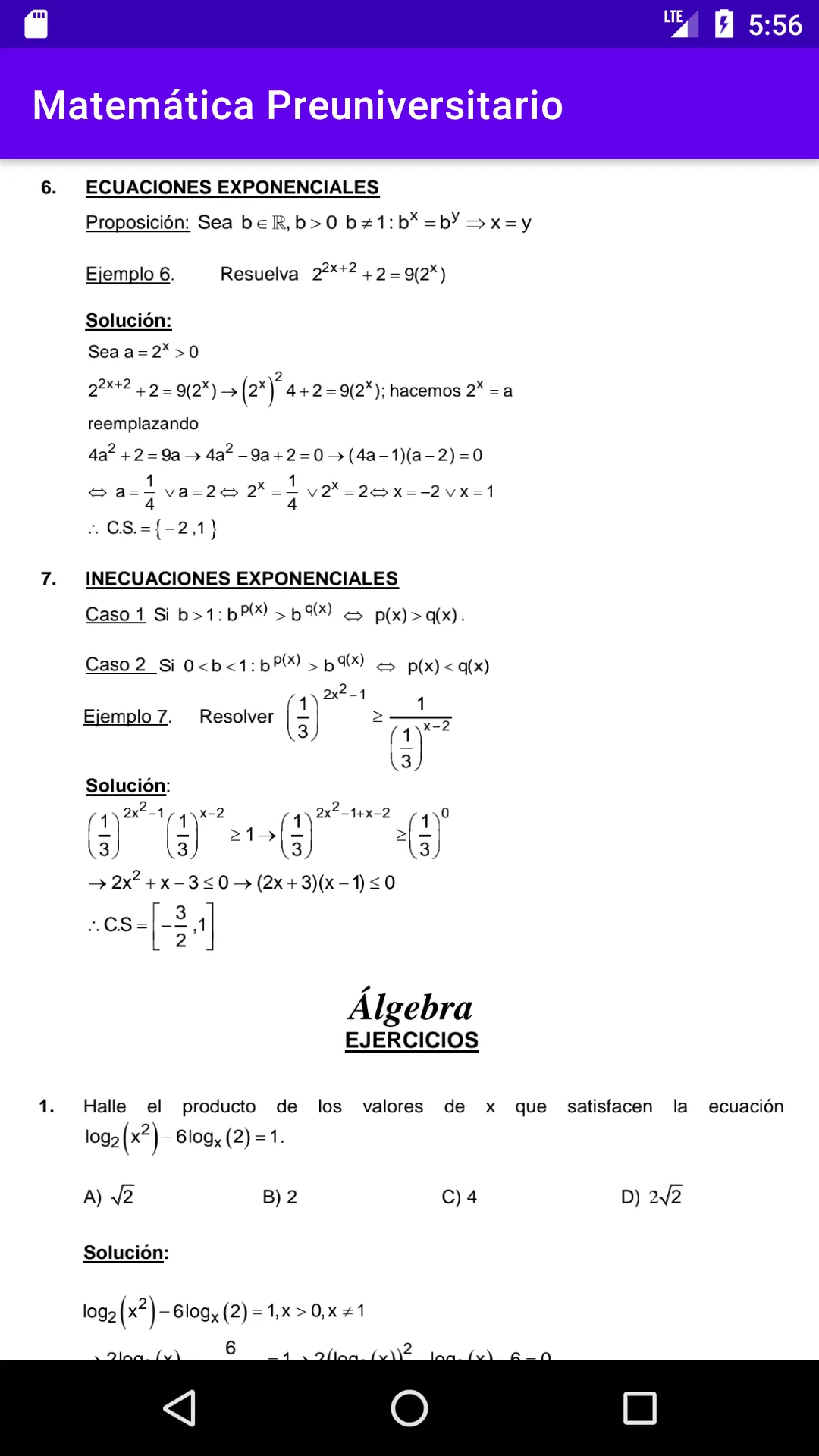 Matemática Preuniversitario | Indus Appstore | Screenshot