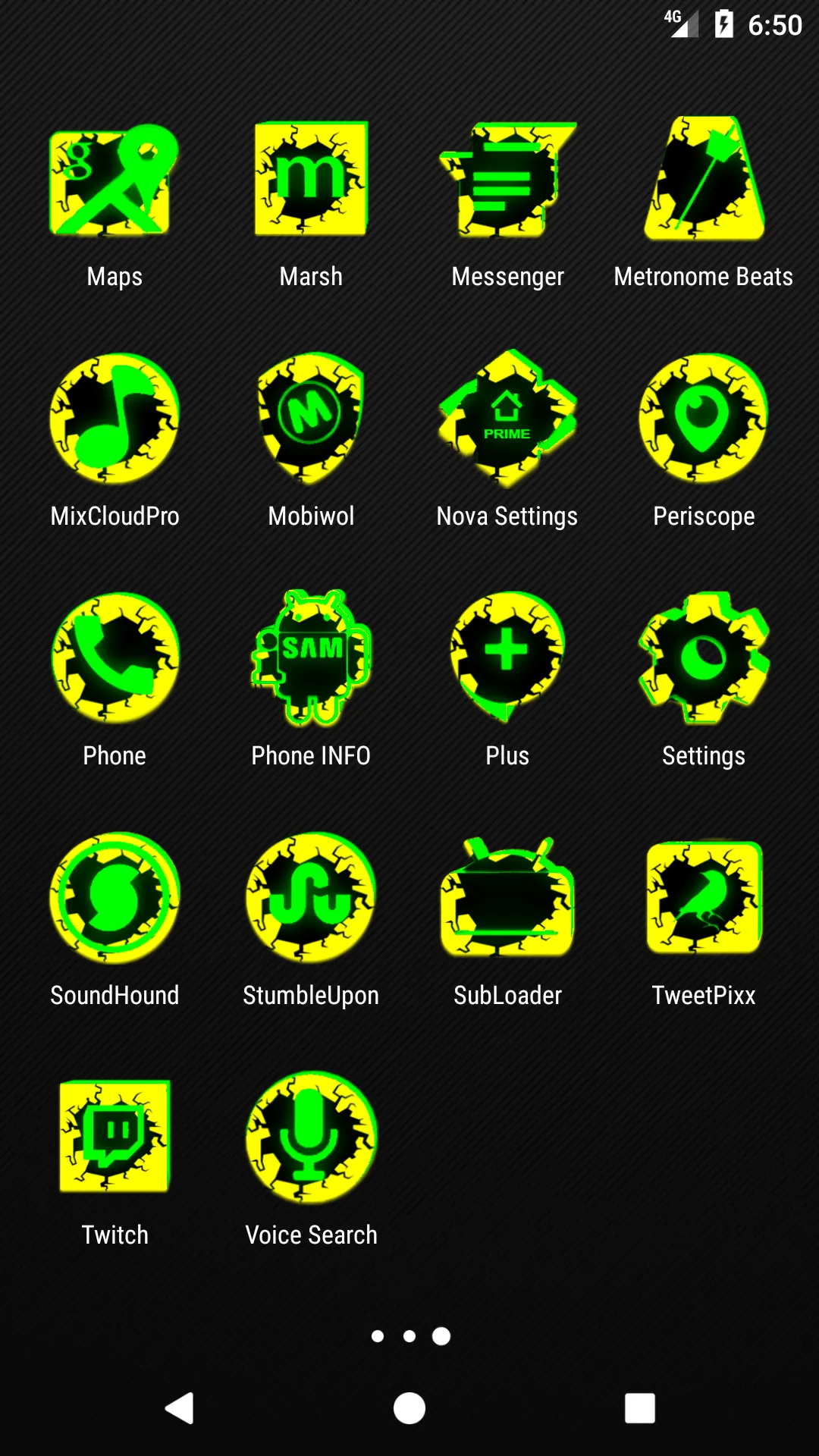 Cracked Yellow Green Icon Pack | Indus Appstore | Screenshot