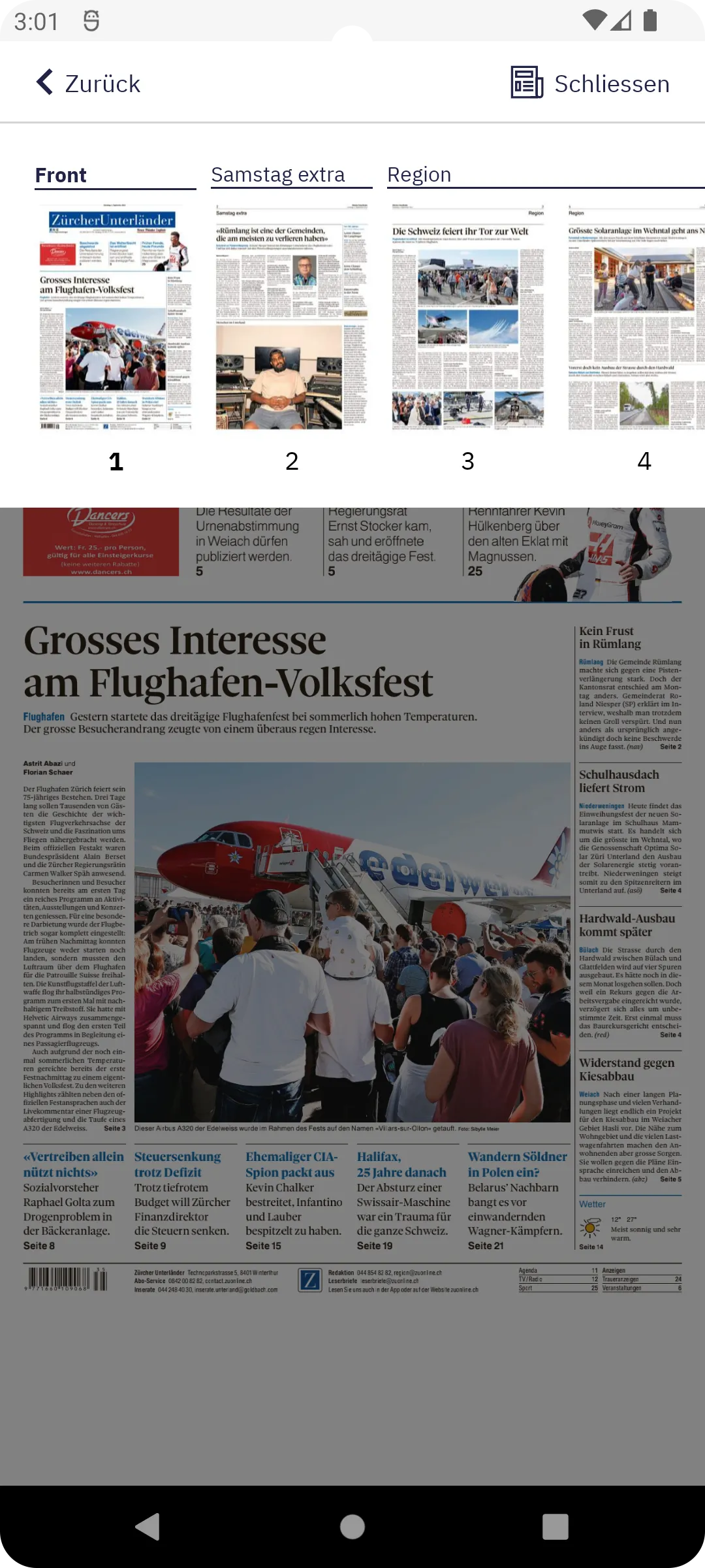 Zürcher Unterländer E-Paper | Indus Appstore | Screenshot