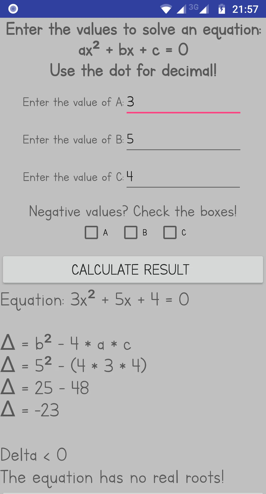 Bhaskara Calculator | Indus Appstore | Screenshot