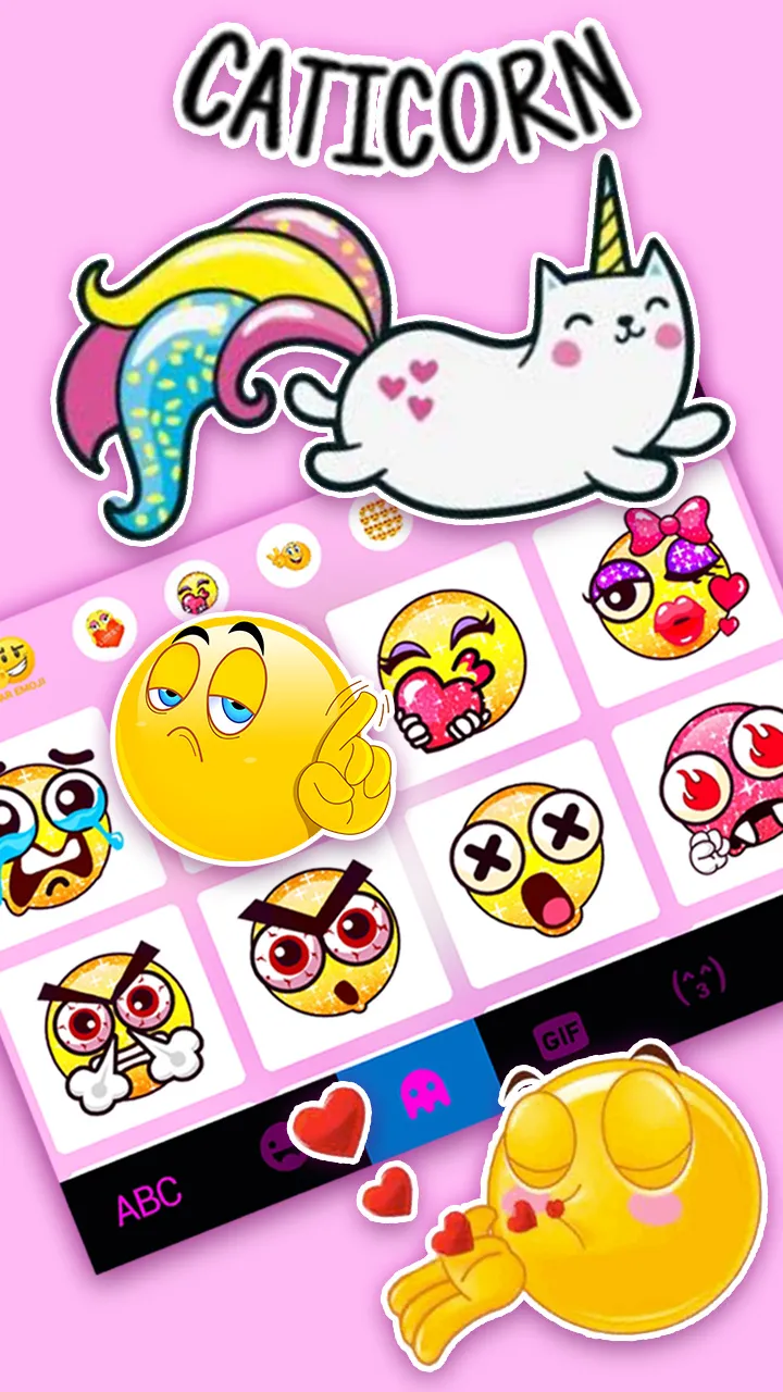 Pink Cat Unicorn Keyboard Back | Indus Appstore | Screenshot