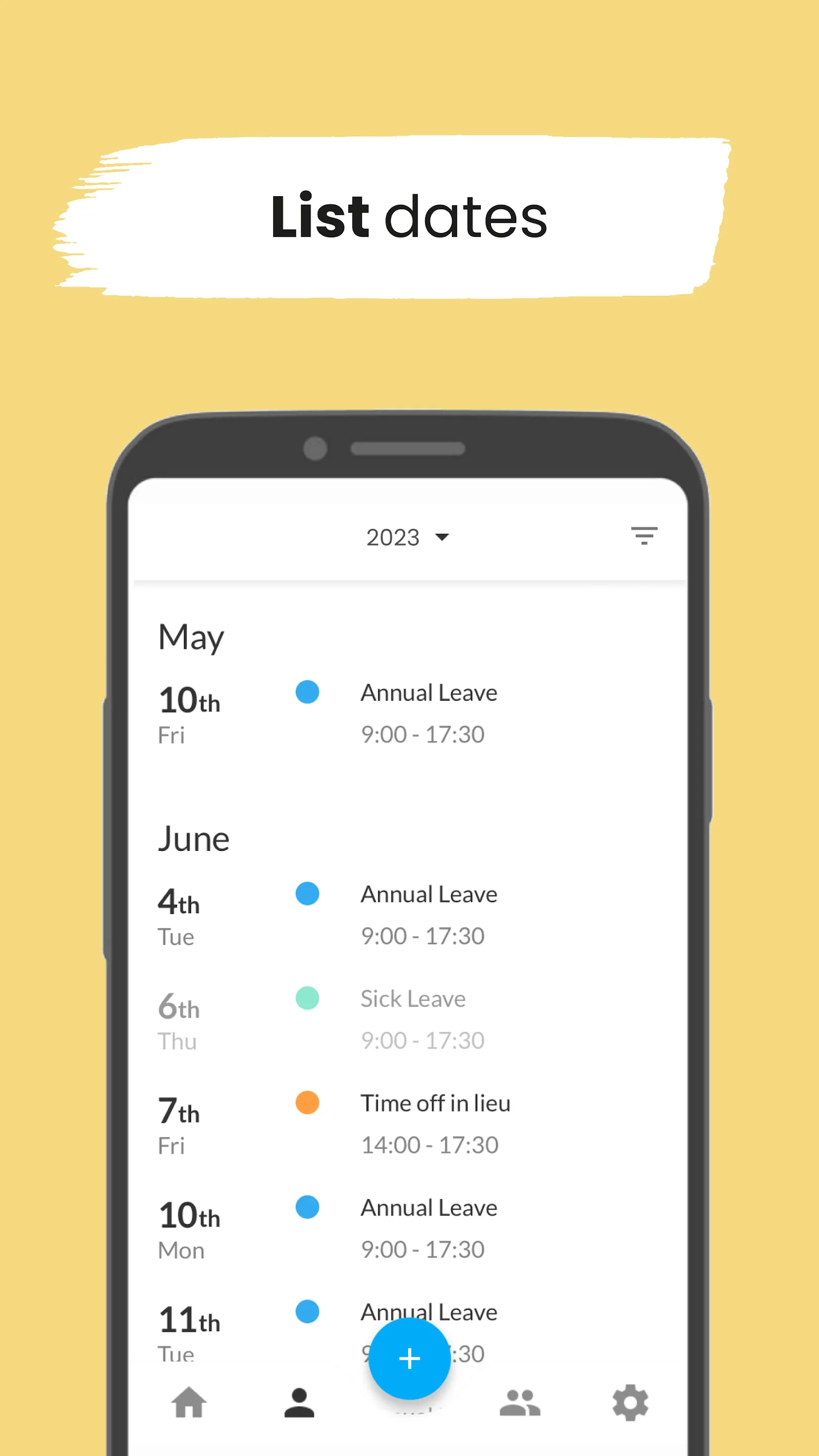 Leave Dates - Staff Planner | Indus Appstore | Screenshot