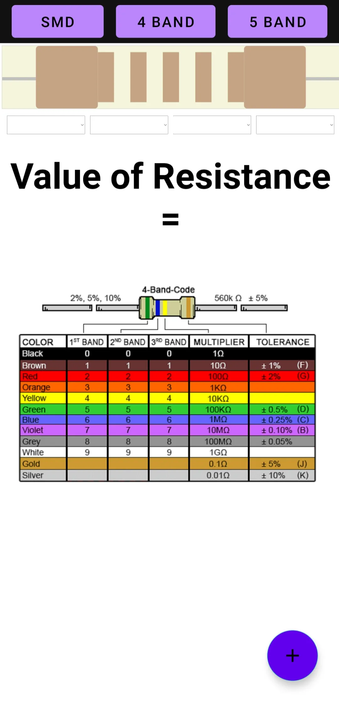 Resistor Value Finder 2.1 | Indus Appstore | Screenshot