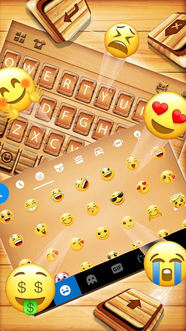 Wood 3D Pattern Keyboard Theme | Indus Appstore | Screenshot