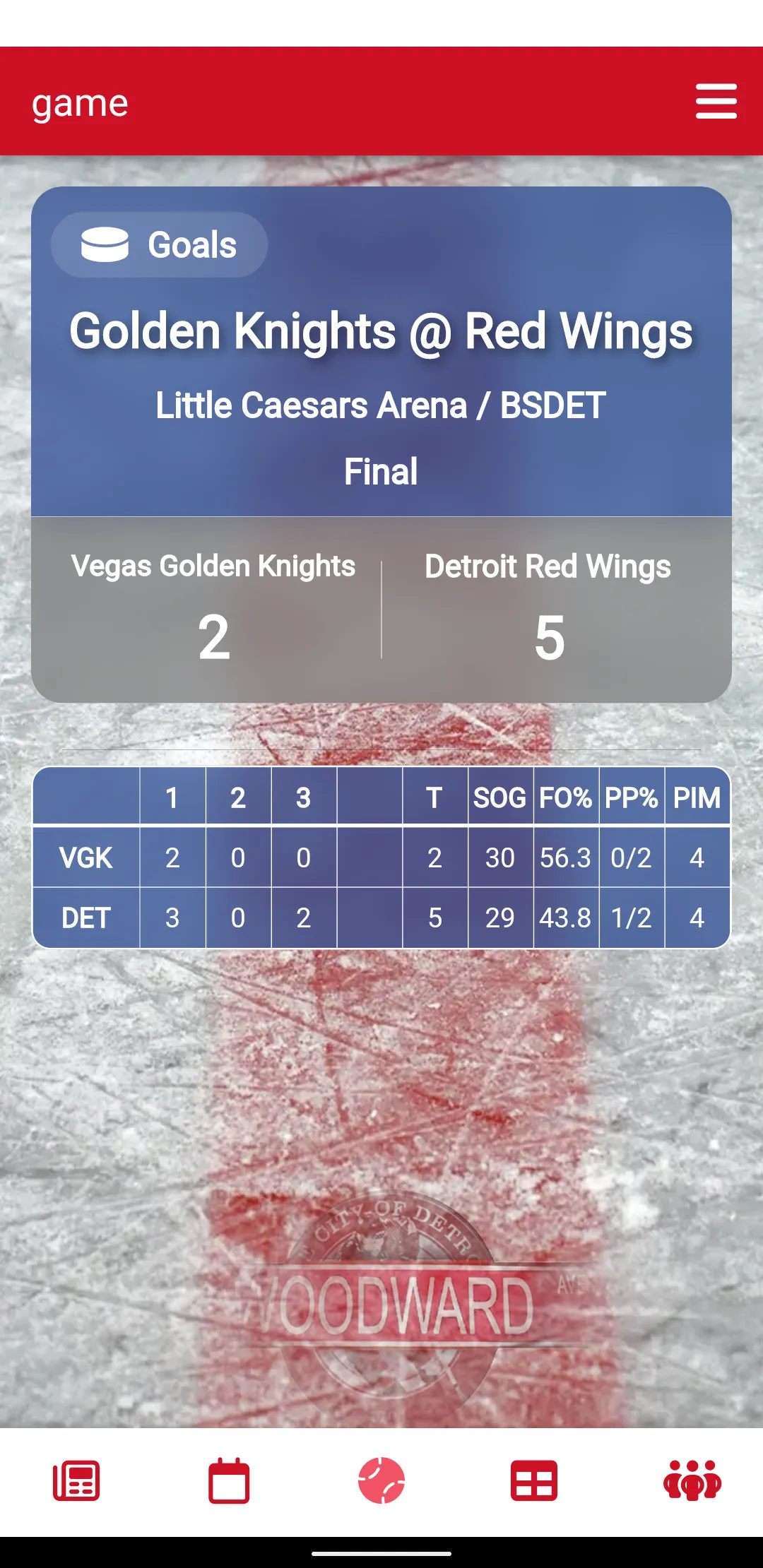 Detroit Hockey - Wings Edition | Indus Appstore | Screenshot