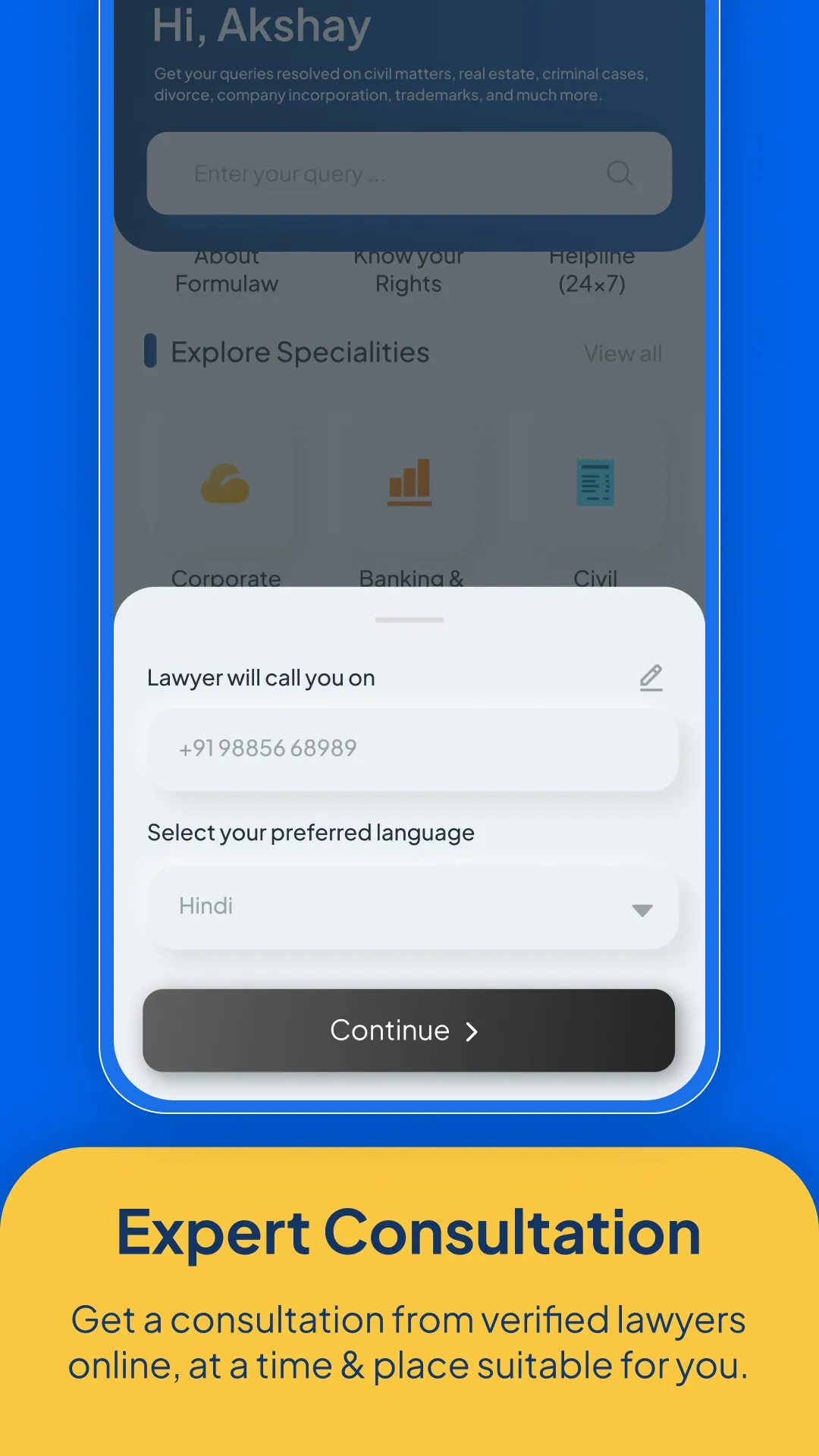 Formulaw-Consult Lawyer Online | Indus Appstore | Screenshot