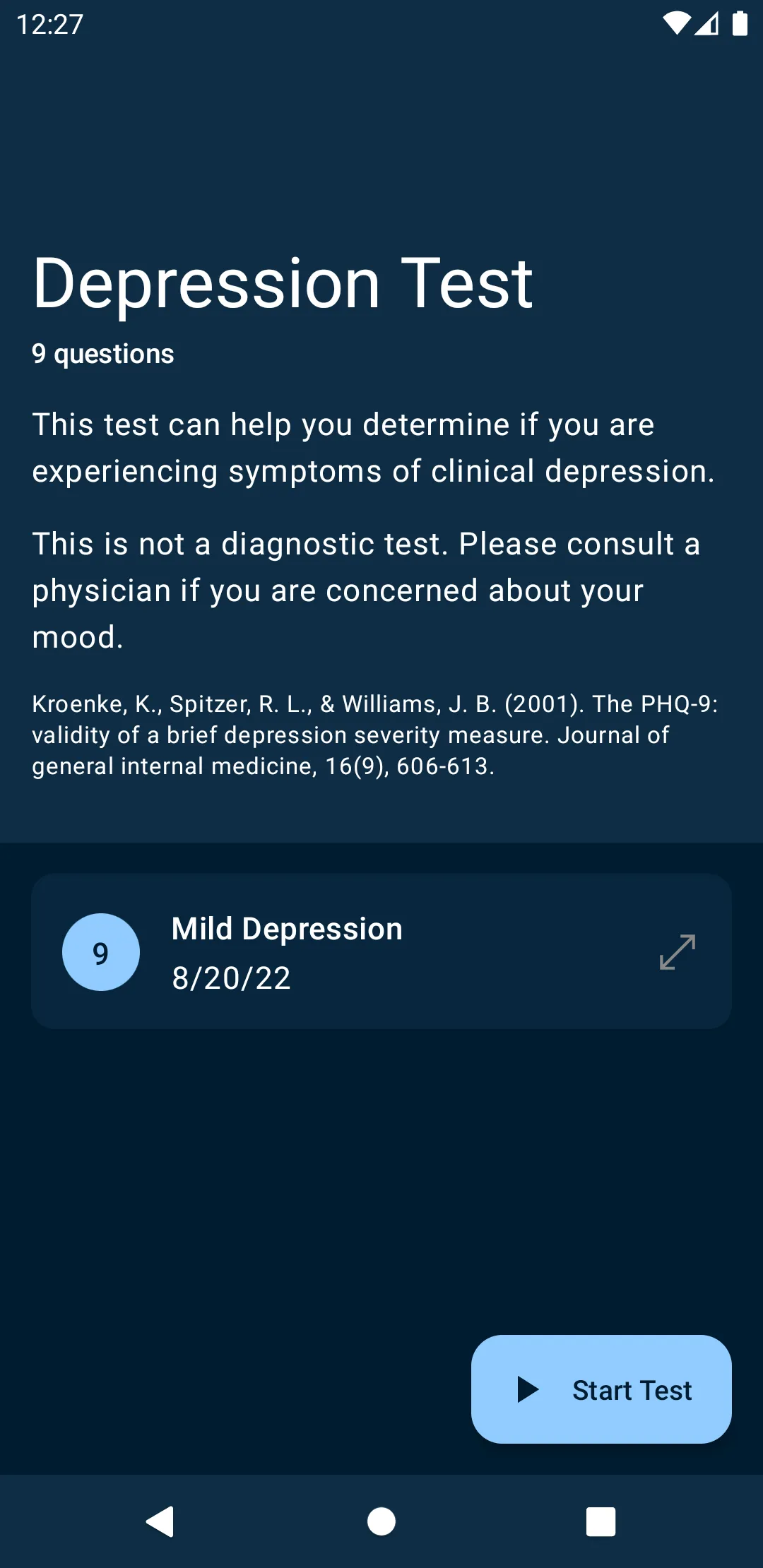 Depression Test | Indus Appstore | Screenshot