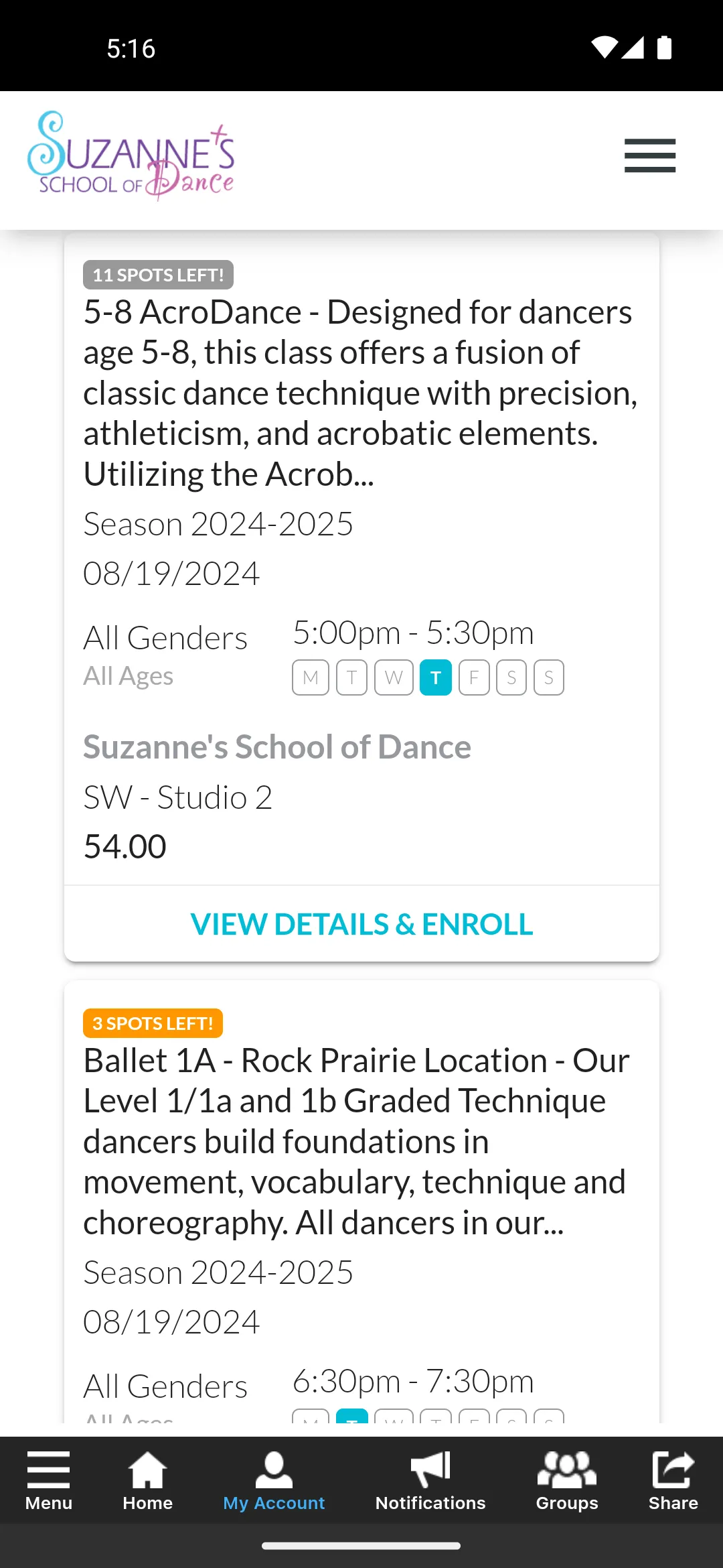 Suzanne's School of Dance | Indus Appstore | Screenshot