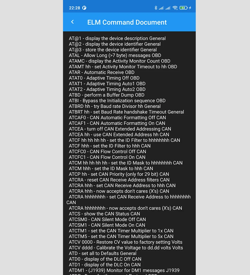 ELM327 Terminal Command | Indus Appstore | Screenshot