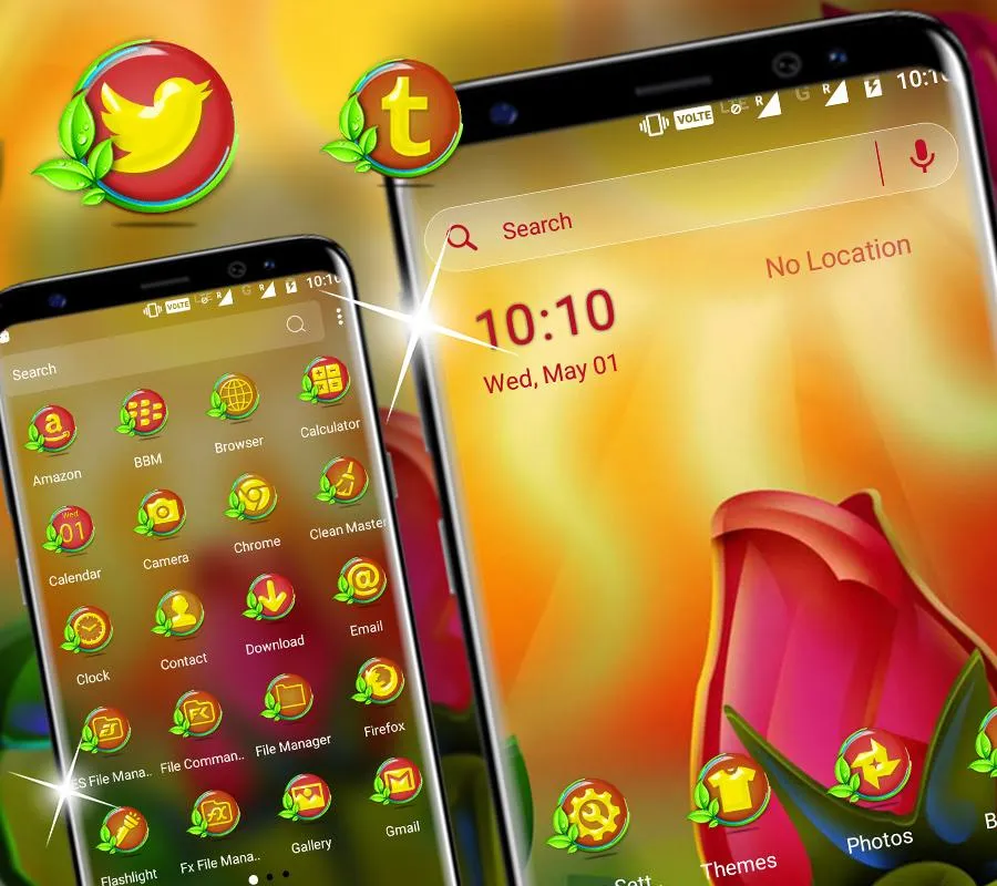 Rose Painting Launcher Theme | Indus Appstore | Screenshot