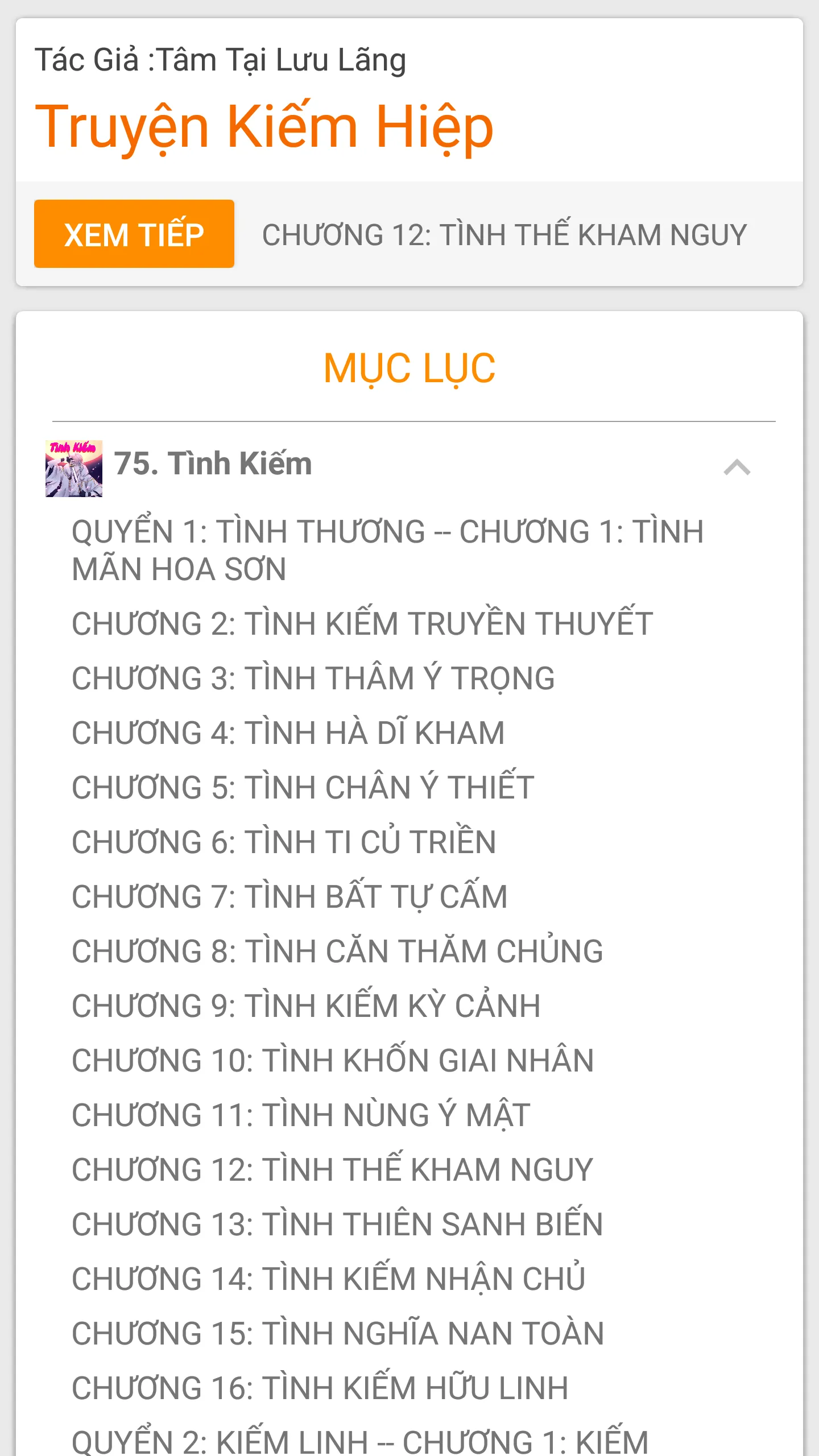 Tình Kiếm - Truyện offline | Indus Appstore | Screenshot