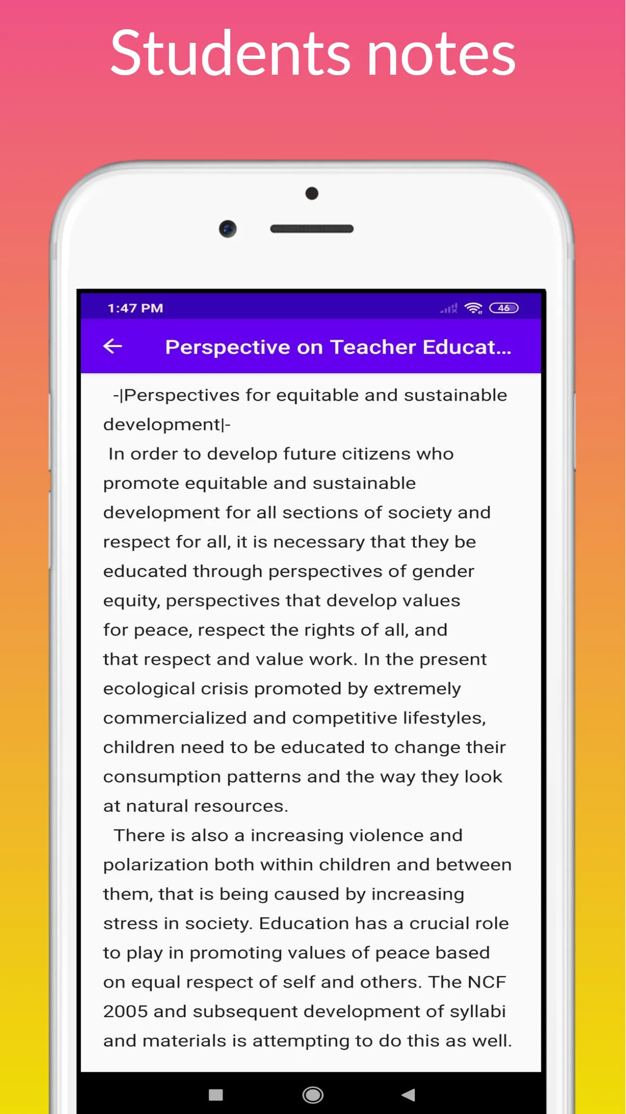 Teacher education perspective | Indus Appstore | Screenshot