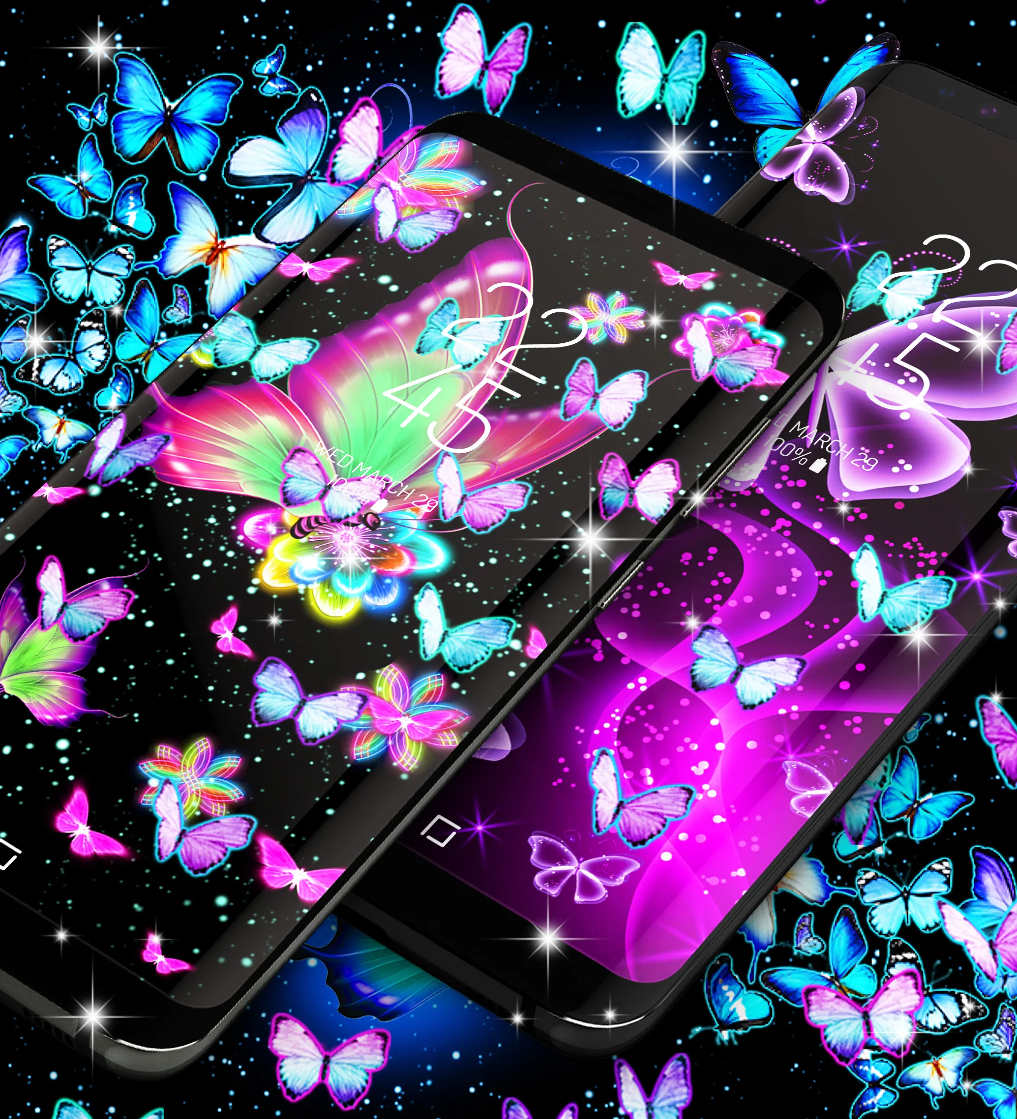 Neon butterfly glow wallpapers | Indus Appstore | Screenshot