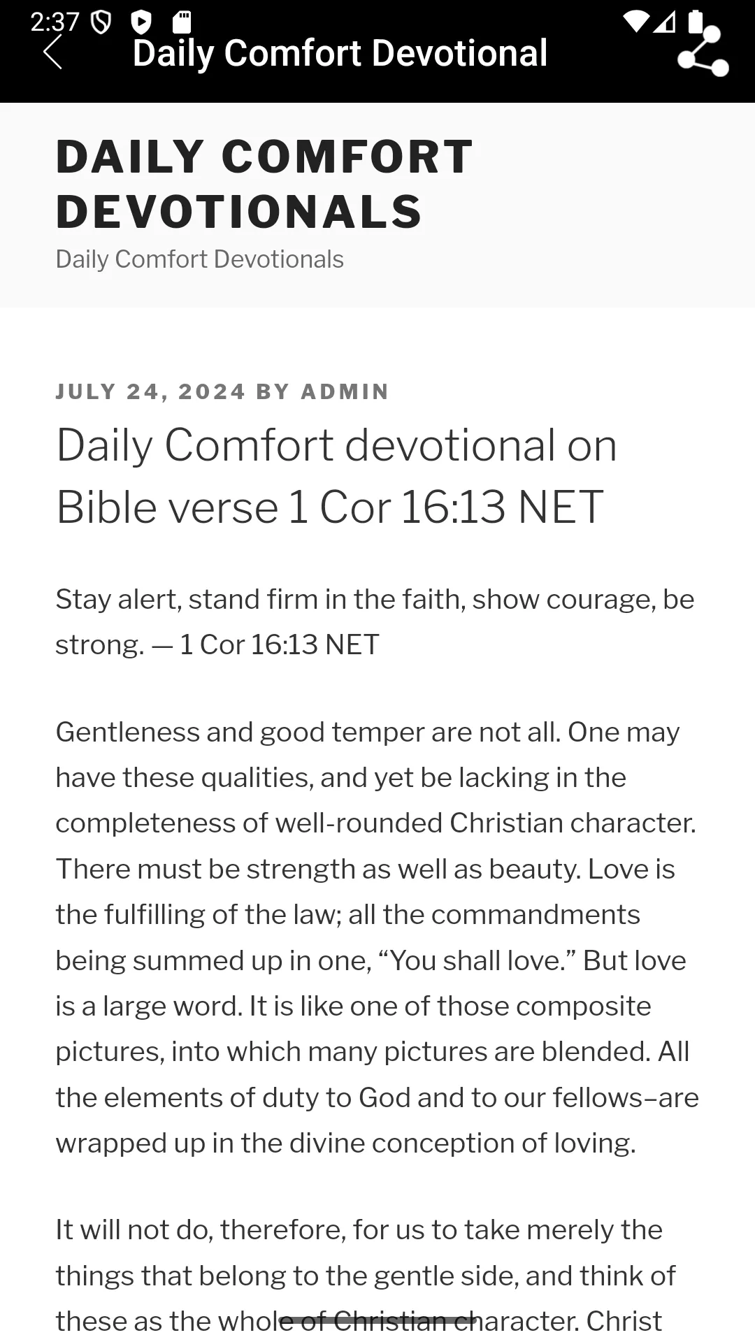 Daily Comfort Devotional | Indus Appstore | Screenshot