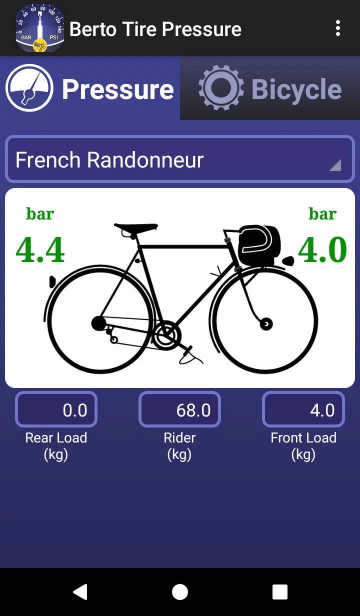 Bicycle Tire Pressure Demo | Indus Appstore | Screenshot