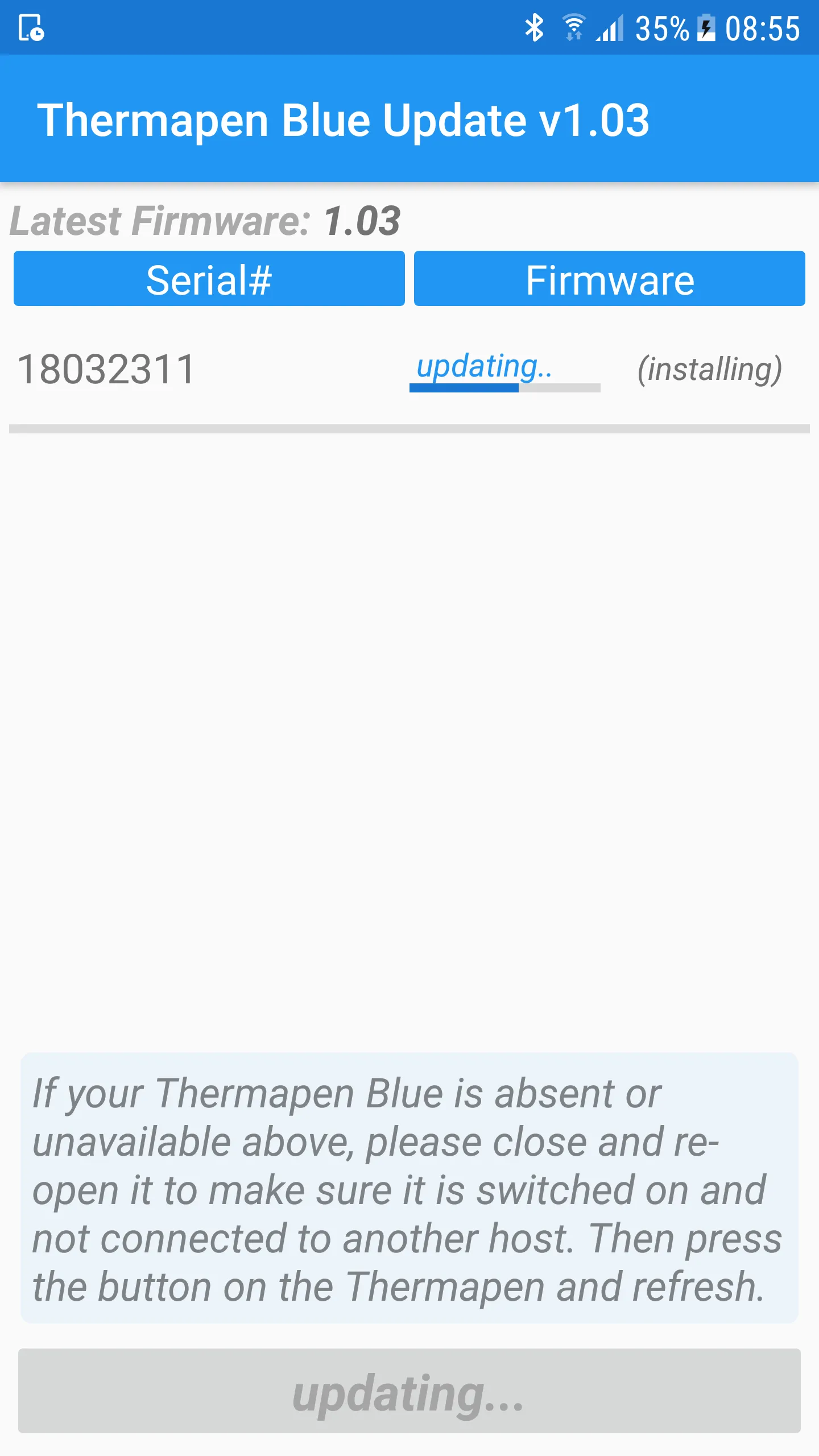 Thermapen Blue Update | Indus Appstore | Screenshot