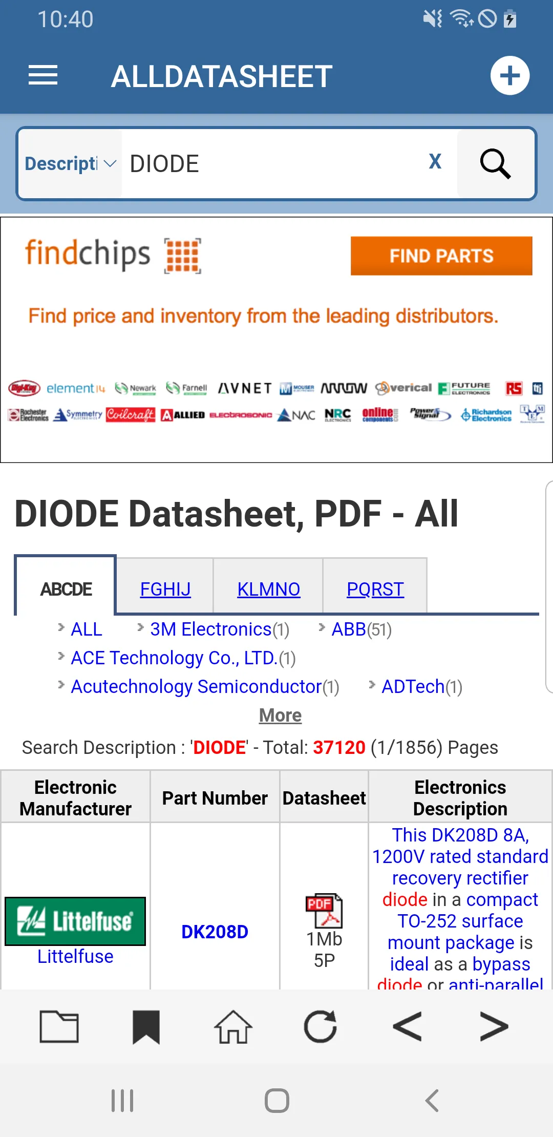 ALLDATASHEET - Datasheet PDF | Indus Appstore | Screenshot