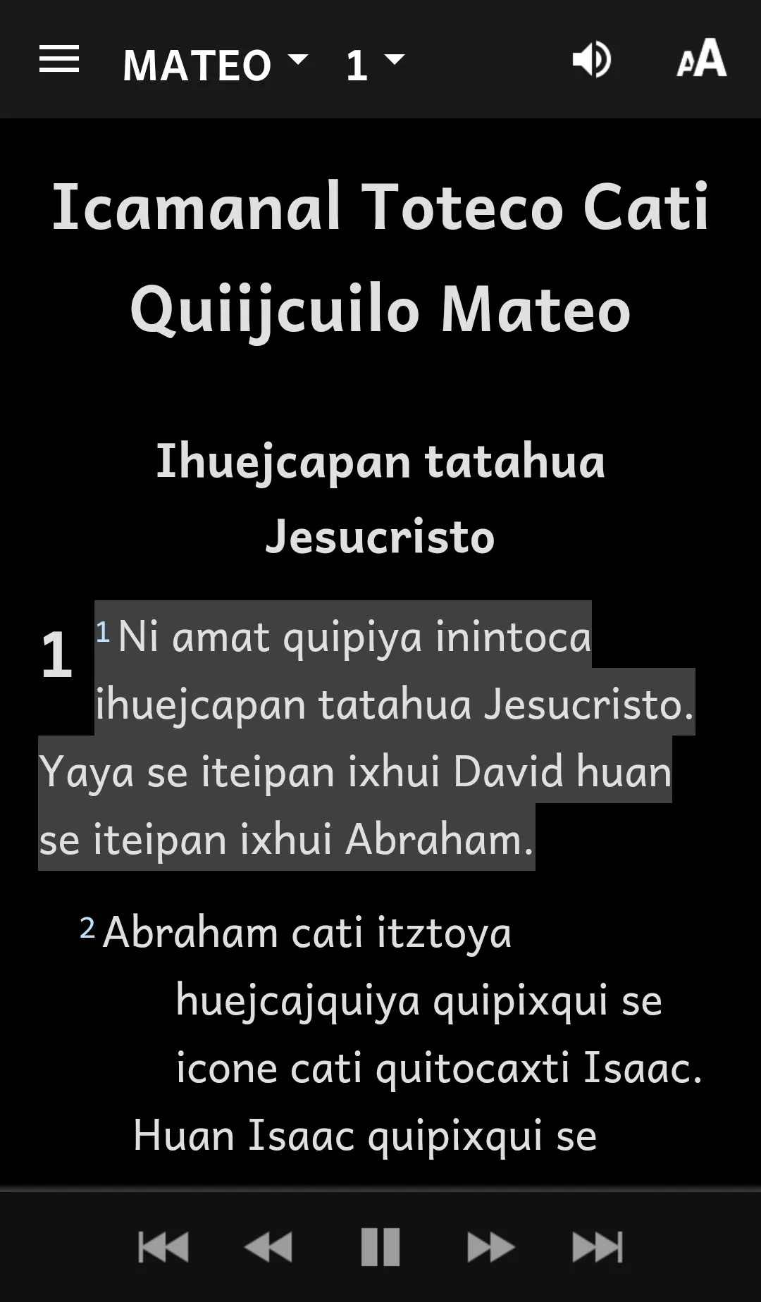 Náhuatl Huasteca Central Bible | Indus Appstore | Screenshot