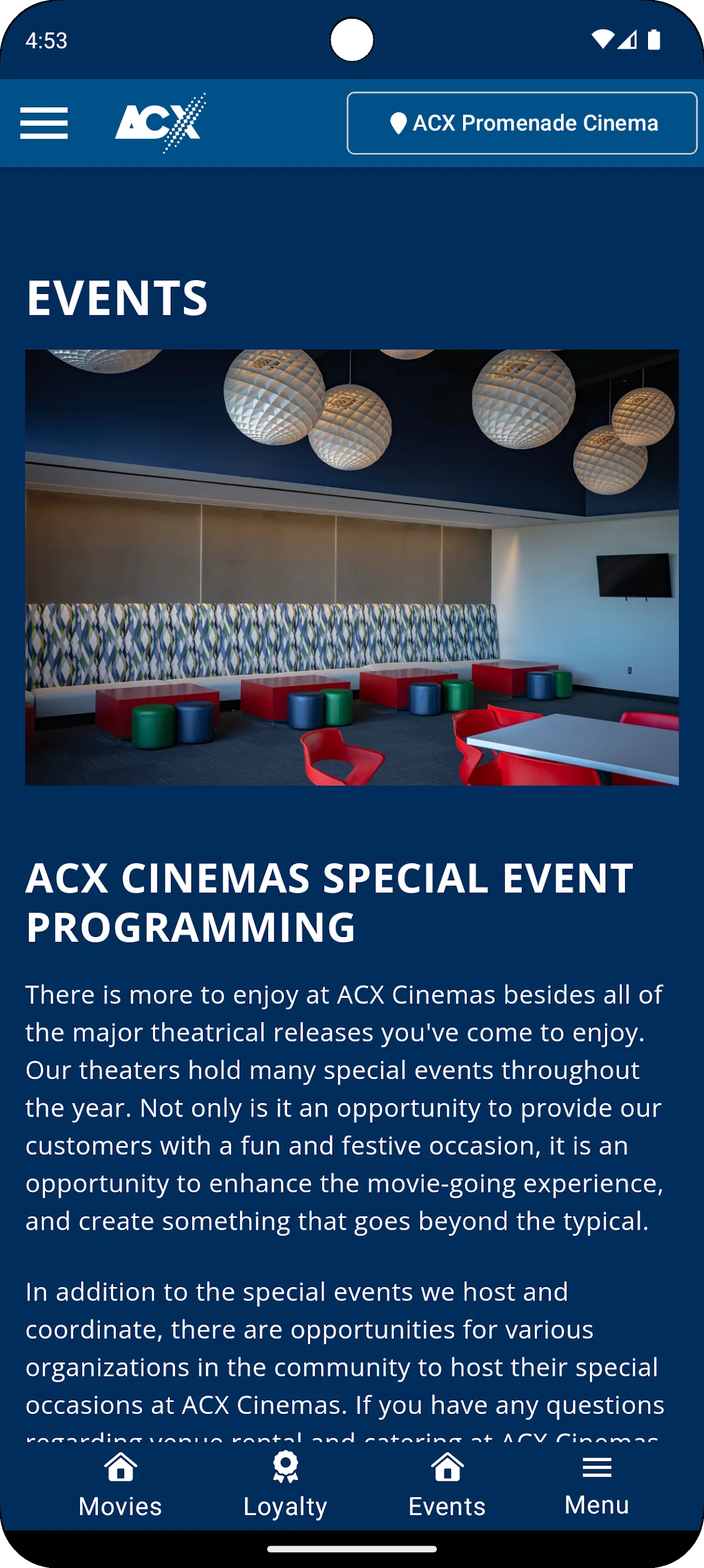 ACX Cinemas | Indus Appstore | Screenshot