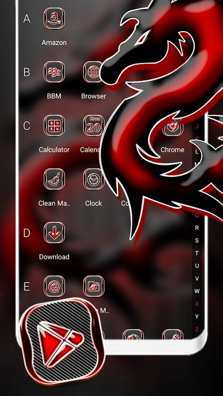 Red Black Dragon LauncherTheme | Indus Appstore | Screenshot