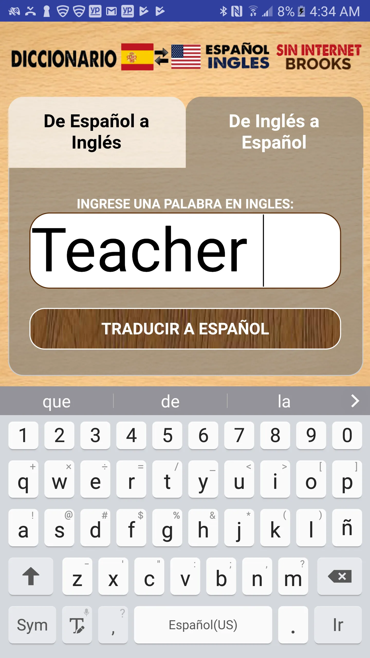 Diccionario Español Inglés Sin | Indus Appstore | Screenshot