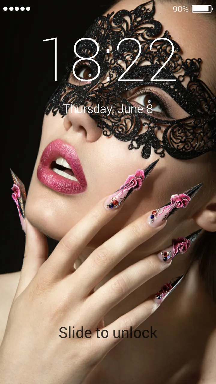 Girl in Mask Lock Screen | Indus Appstore | Screenshot