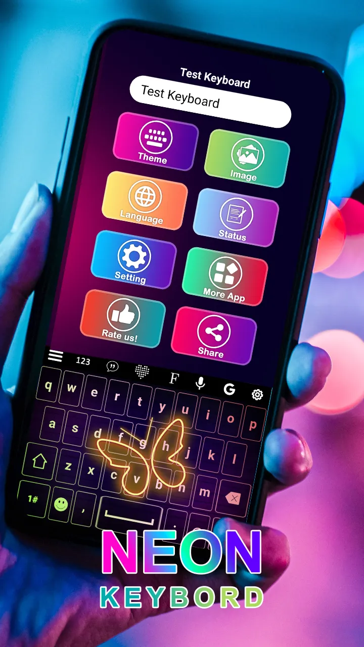 Neon Led Keyboard Photo, Emoji | Indus Appstore | Screenshot