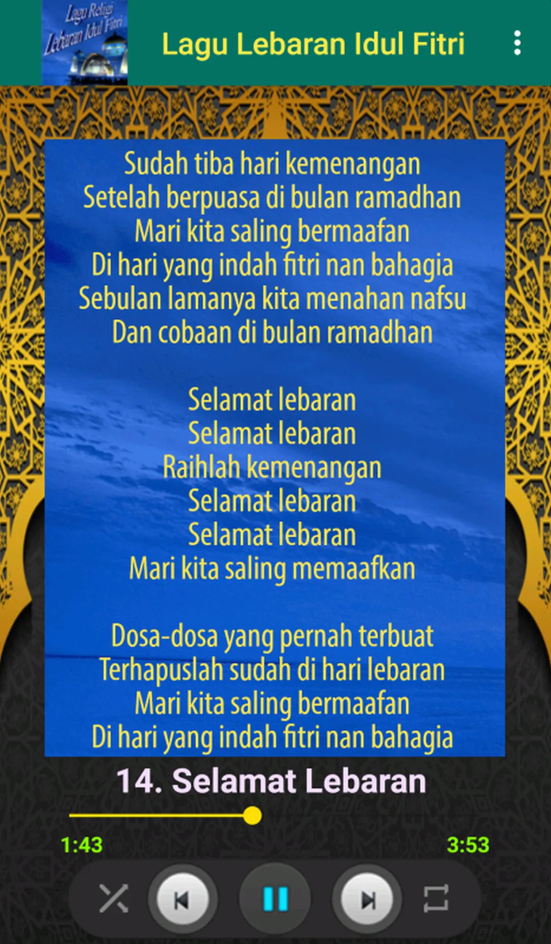 Lagu Lebaran Idul Fitri | Indus Appstore | Screenshot