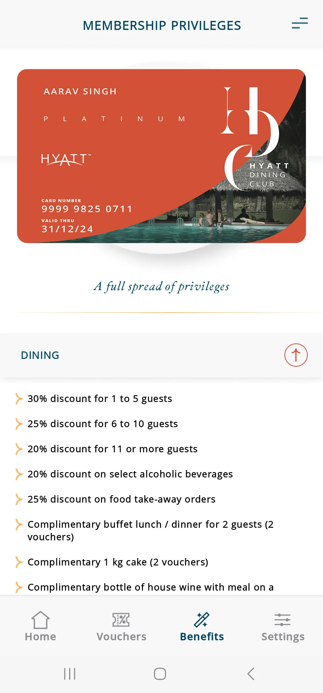 Hyatt Dining Club | Indus Appstore | Screenshot