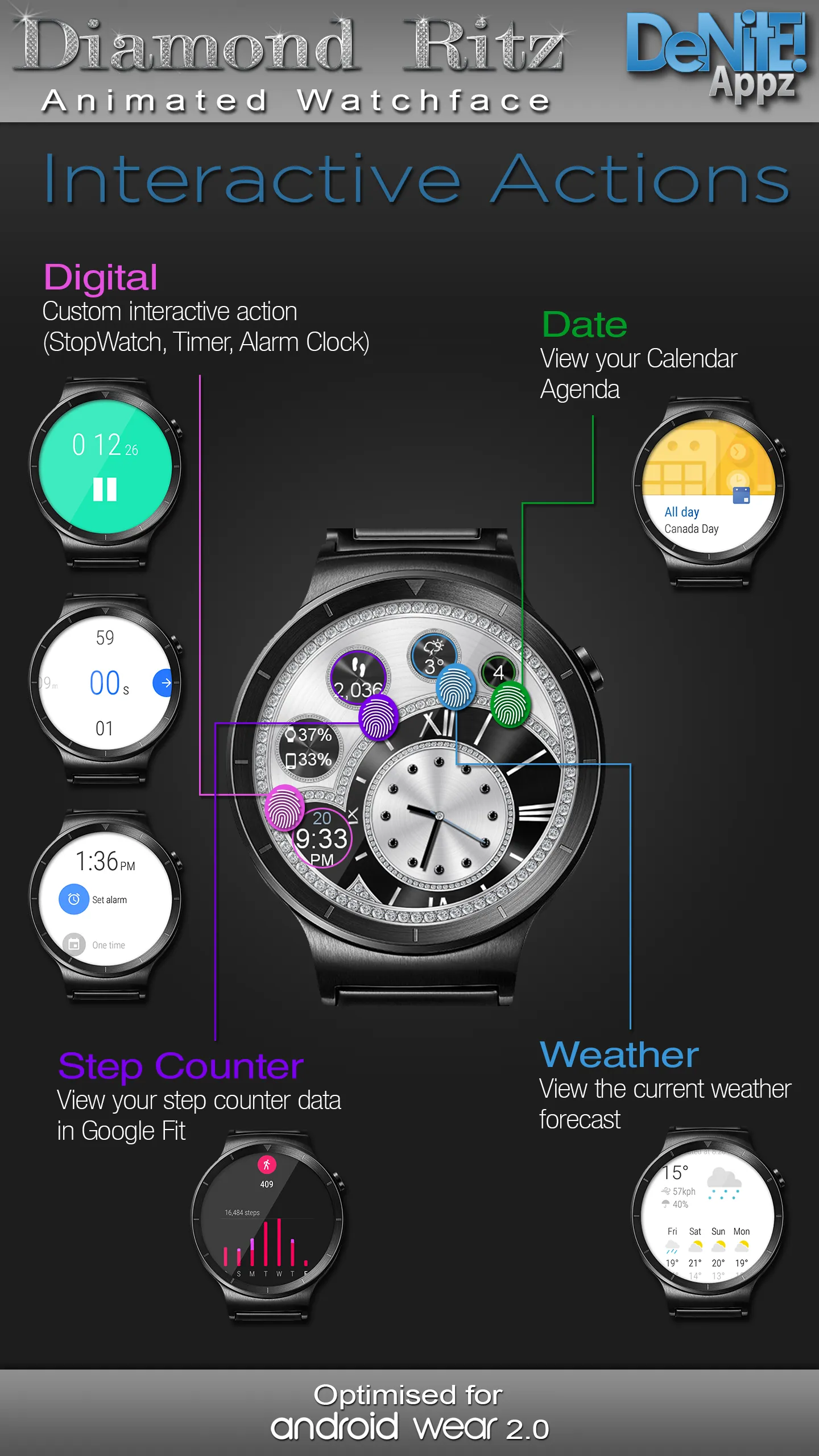 Diamond Ritz HD Watch Face | Indus Appstore | Screenshot