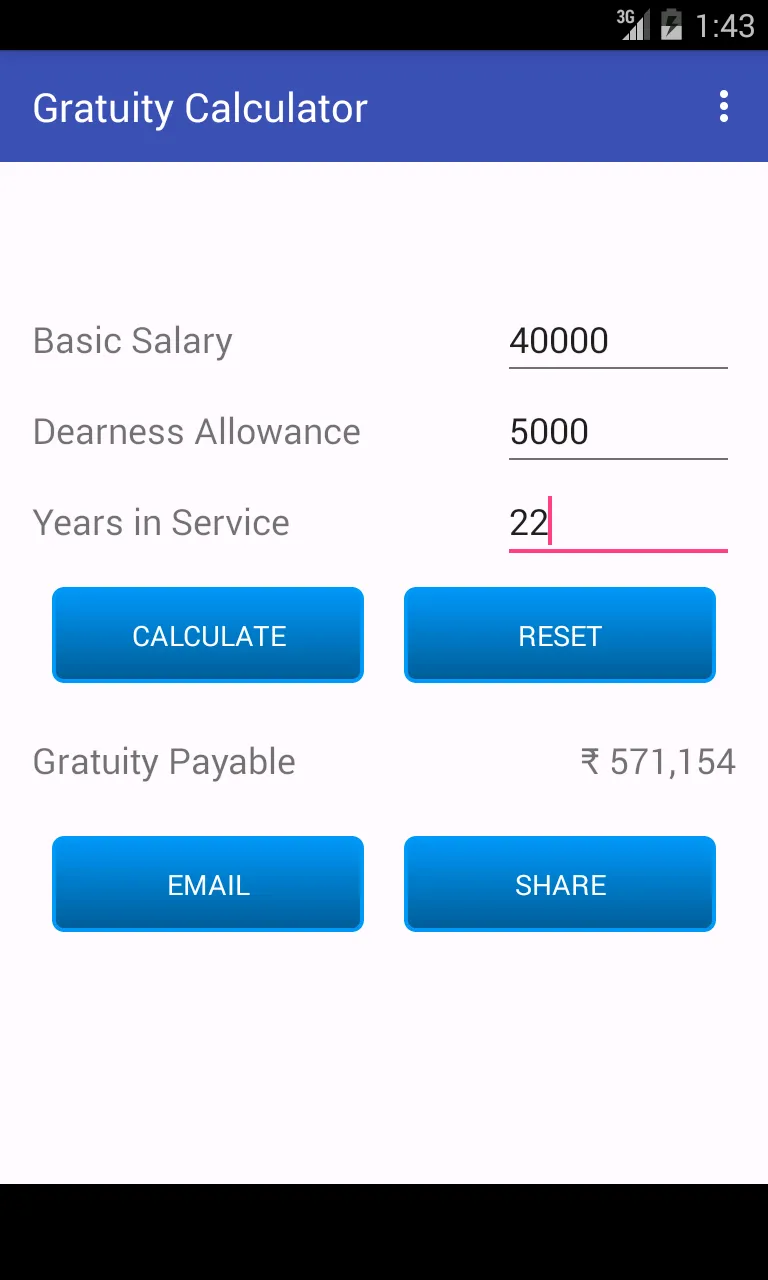 Gratuity Calculator | Indus Appstore | Screenshot