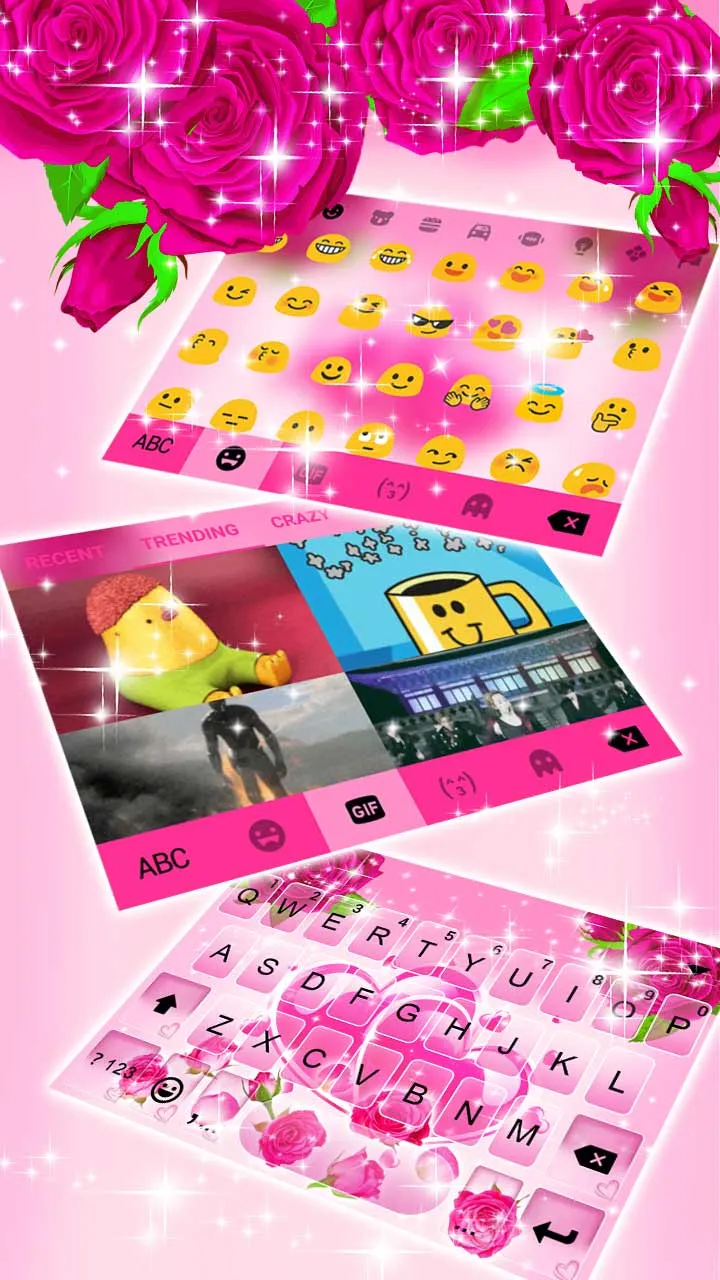 Pink Roses Gravity Keyboard Ba | Indus Appstore | Screenshot