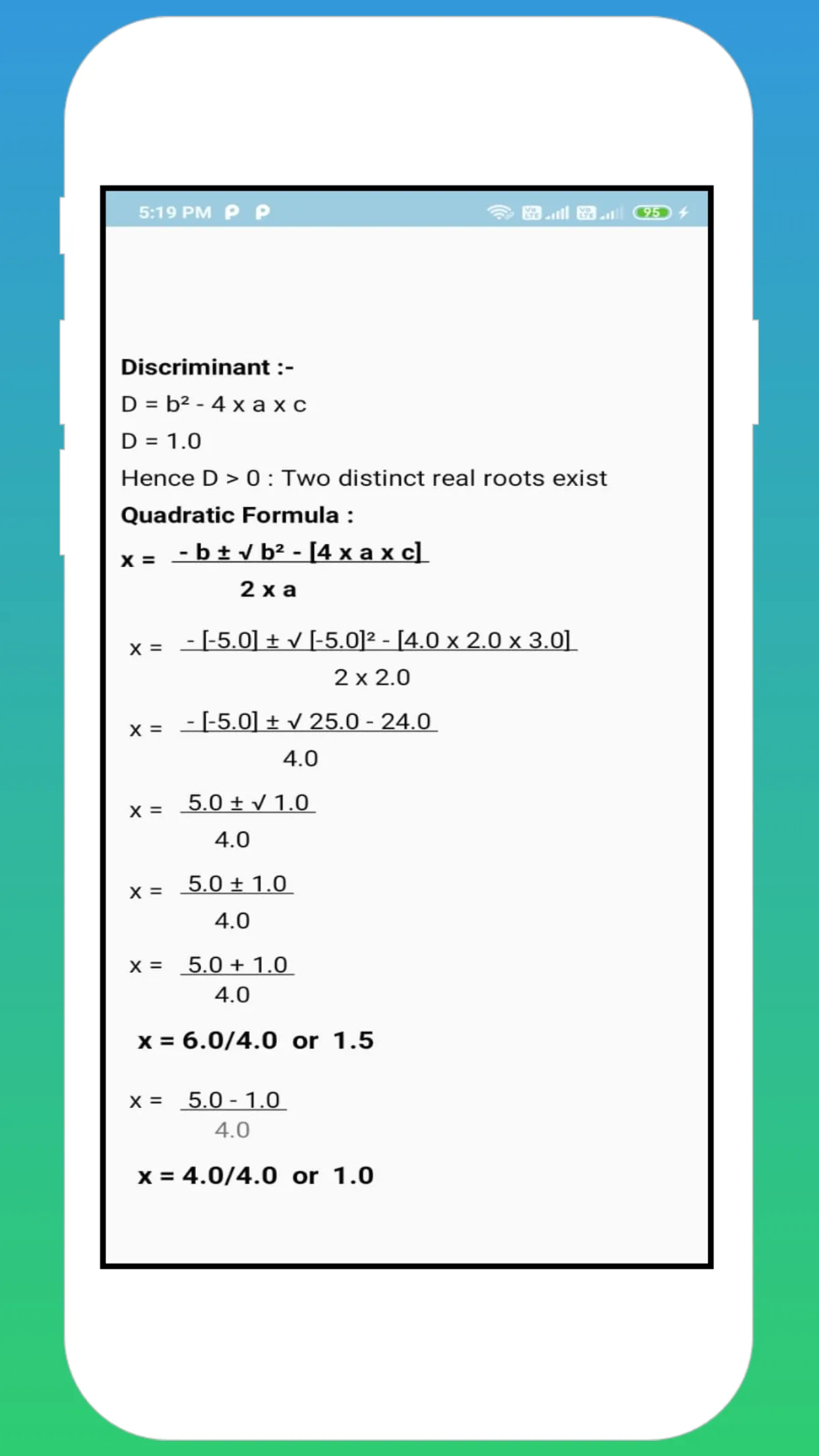 Quadratic Equation Roots Solve | Indus Appstore | Screenshot