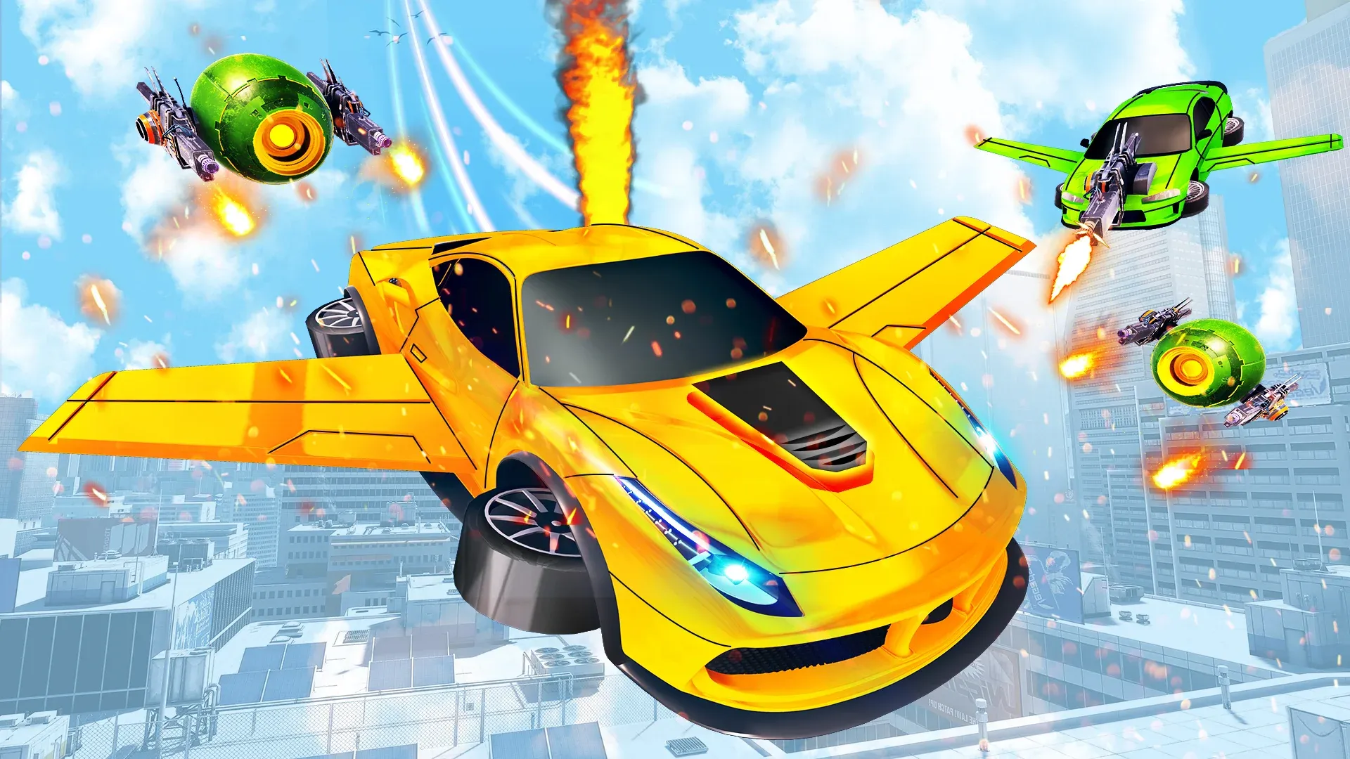 Flying Car Shooting - Car Game | Indus Appstore | Screenshot