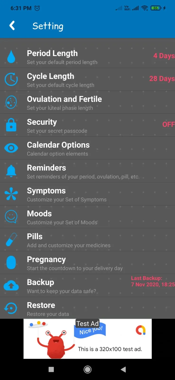 Periods tracker calendar | Indus Appstore | Screenshot