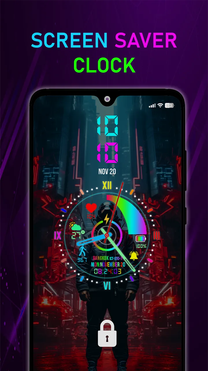 Neon Digital Clock Smart Watch | Indus Appstore | Screenshot