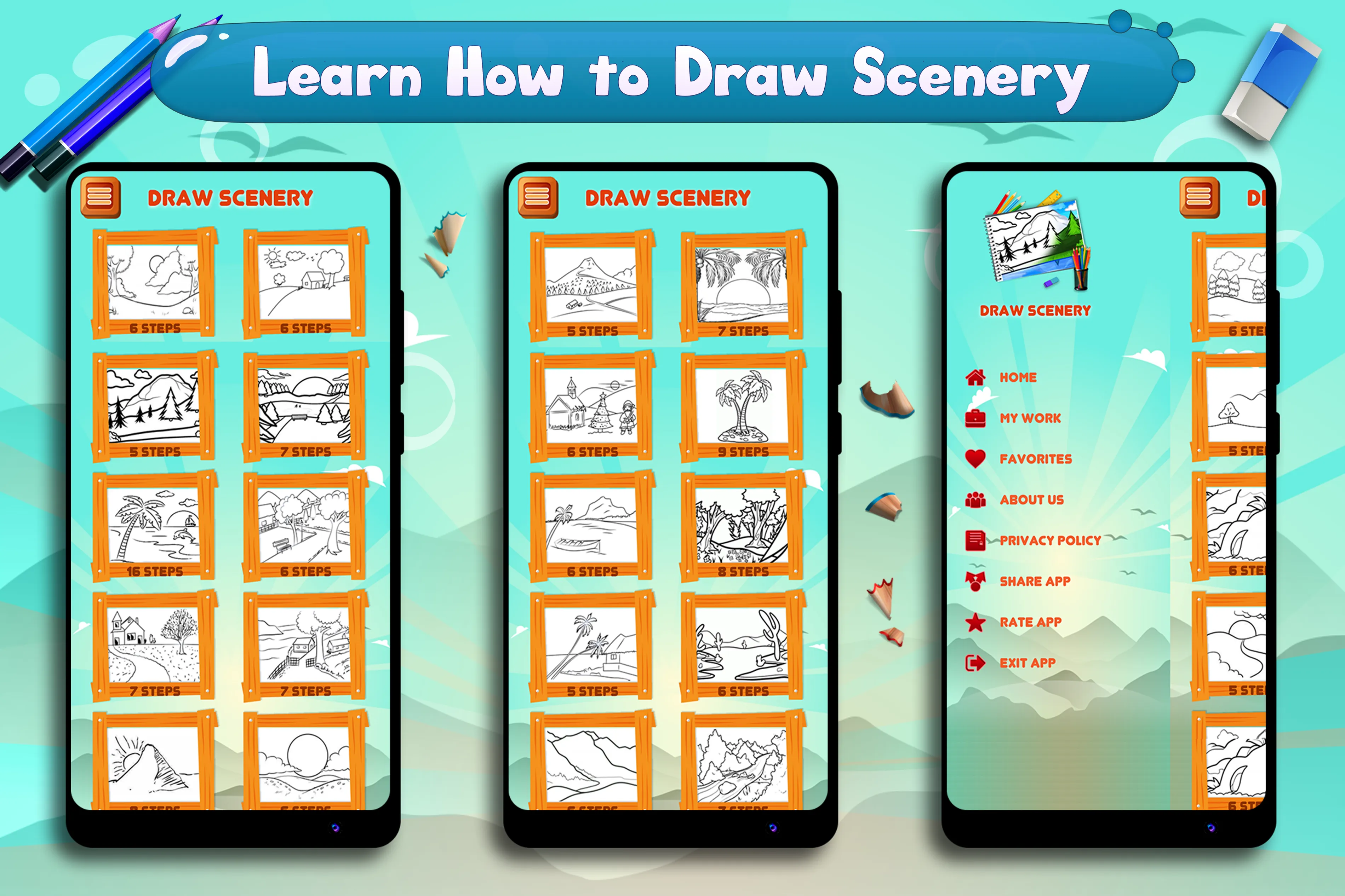 Learn to Draw Scenery & Nature | Indus Appstore | Screenshot