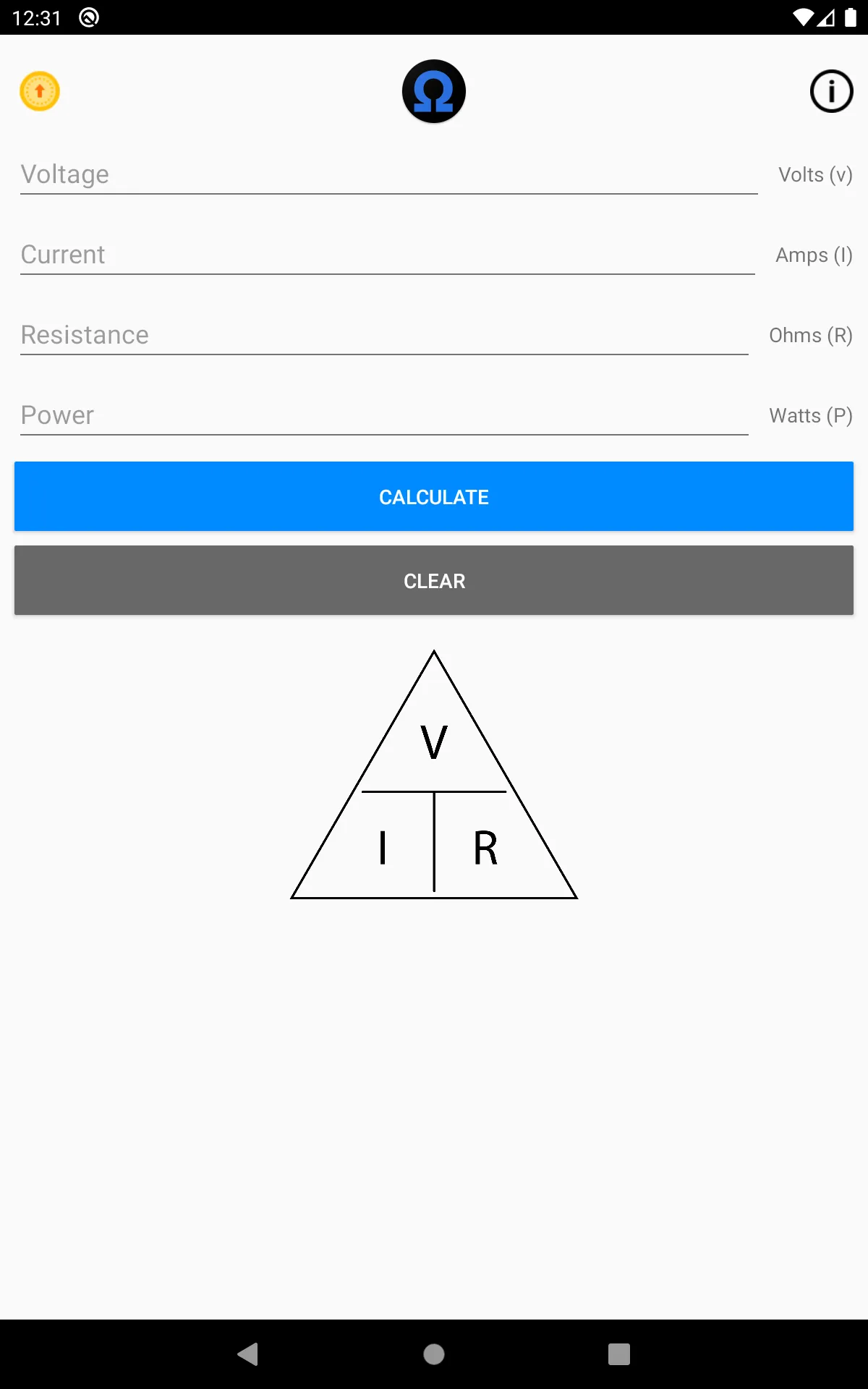 Ohms Law Calculator | Indus Appstore | Screenshot