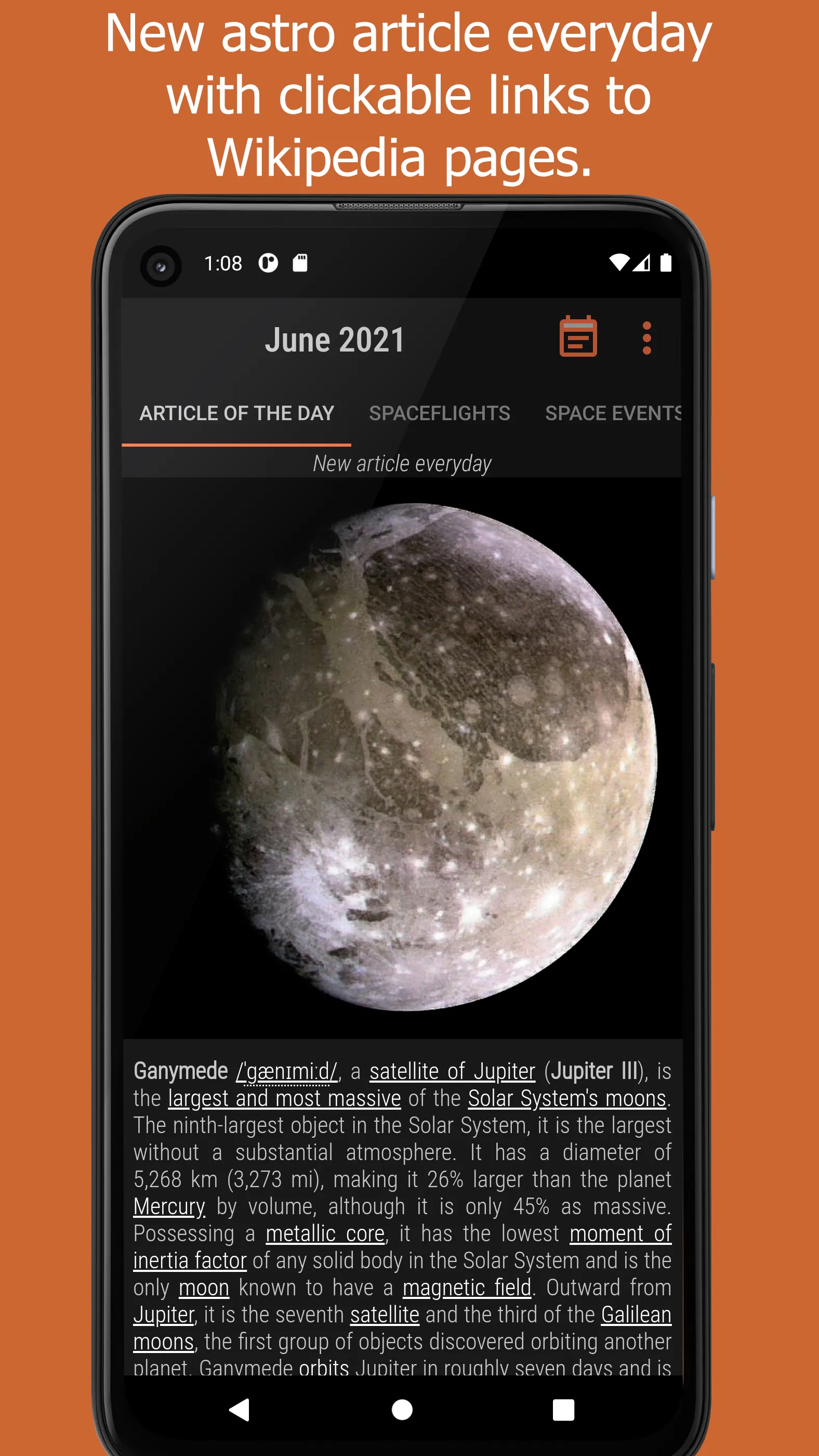 Space Oddity: cosmic calendar | Indus Appstore | Screenshot