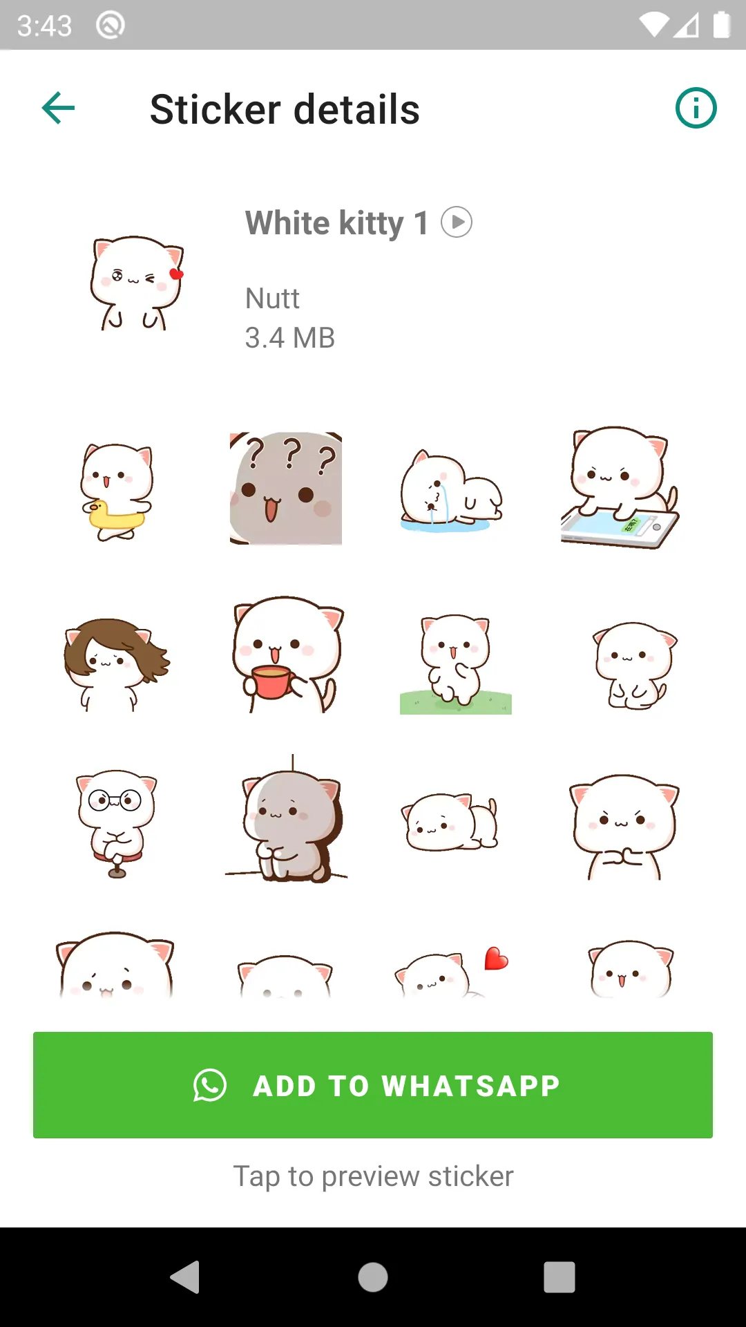 Mochi Cat Animated Stickers | Indus Appstore | Screenshot