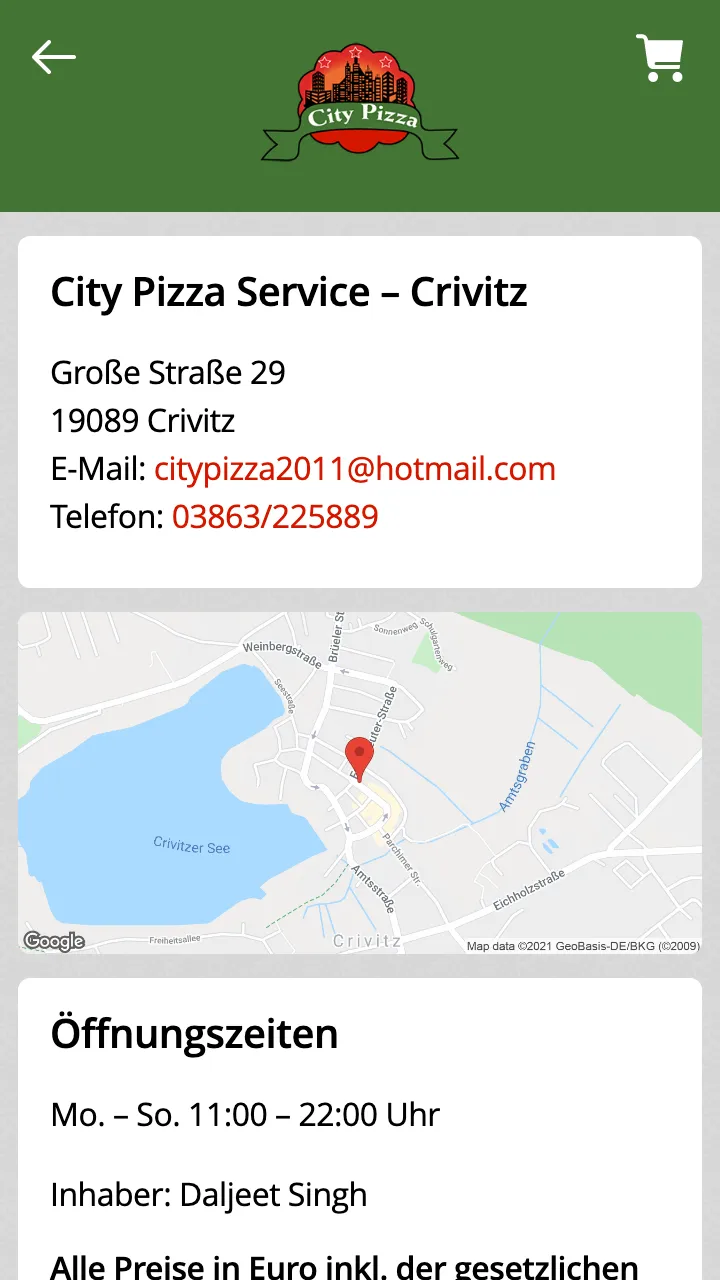 City PizzaService Crivitz | Indus Appstore | Screenshot