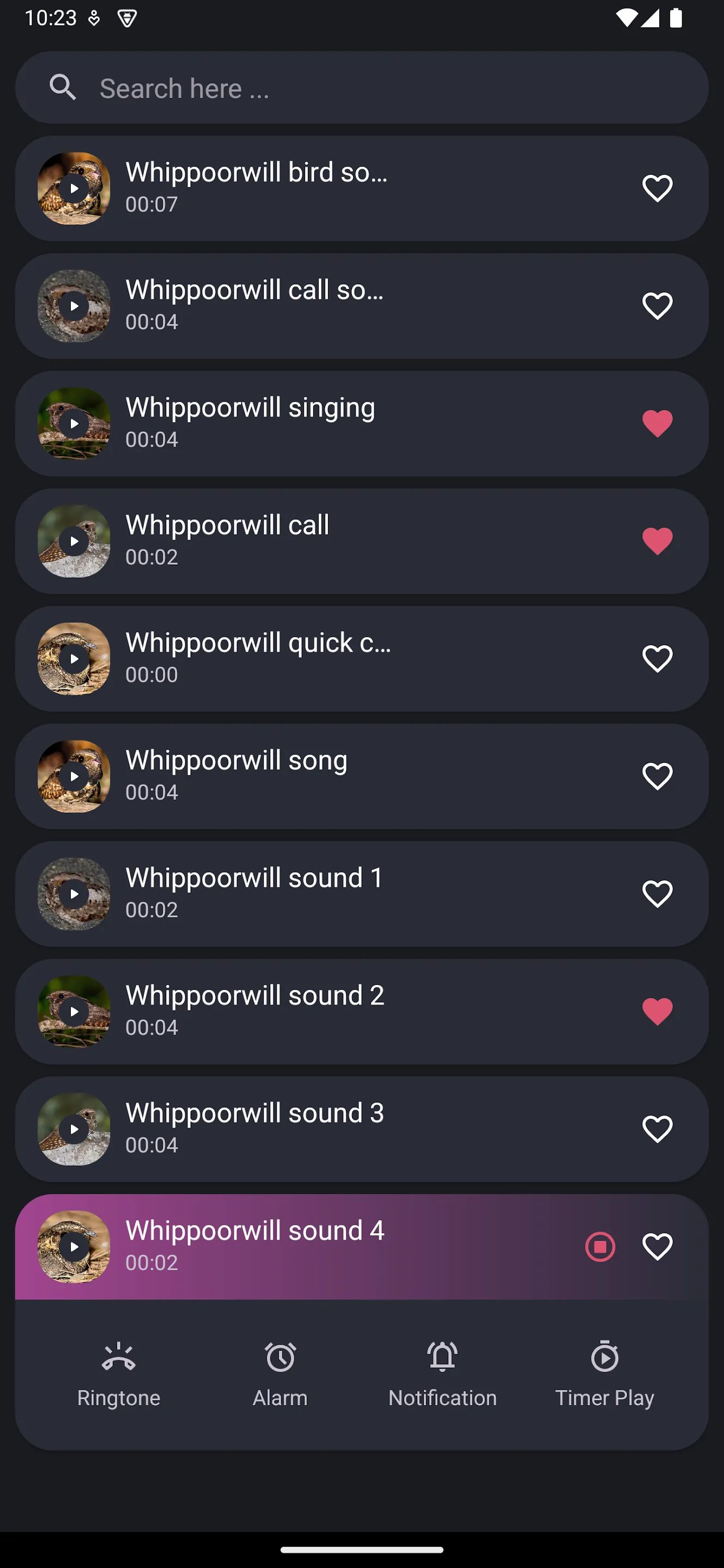 Whippoorwill sounds | Indus Appstore | Screenshot