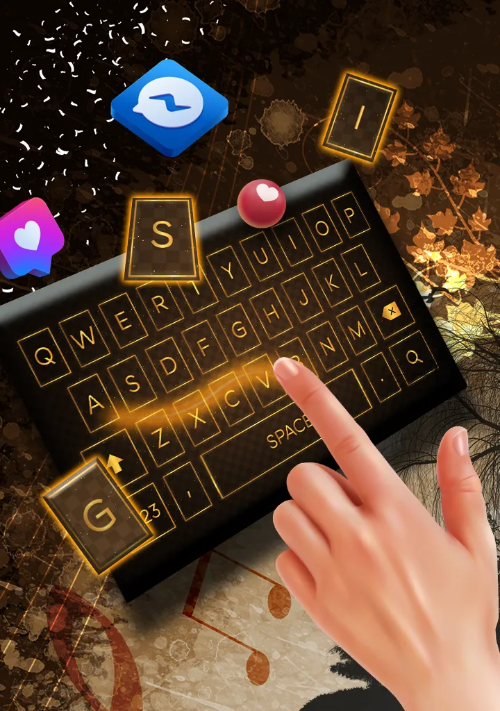 Transparent Golden Keyboard | Indus Appstore | Screenshot