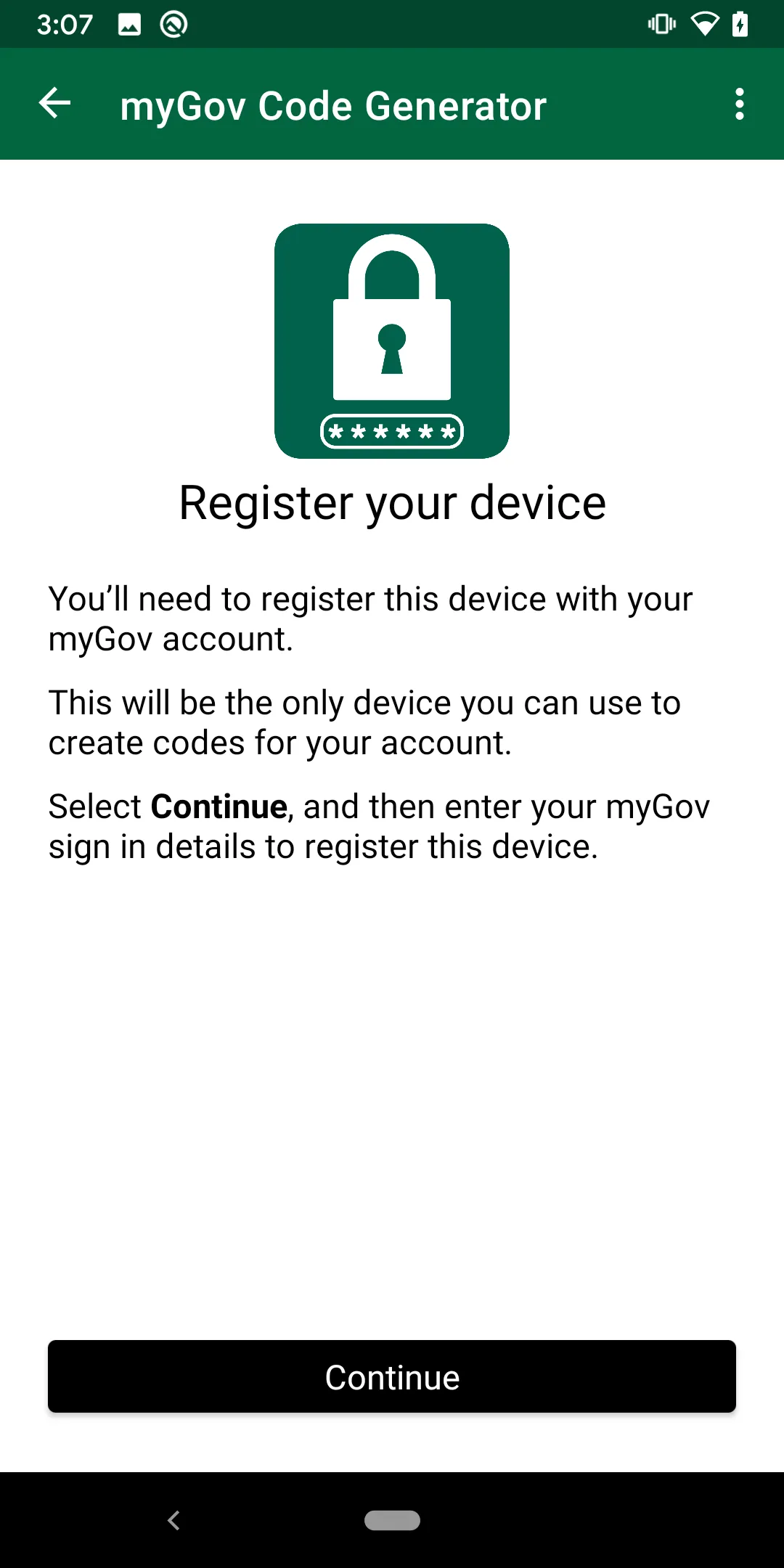 myGov Code Generator | Indus Appstore | Screenshot