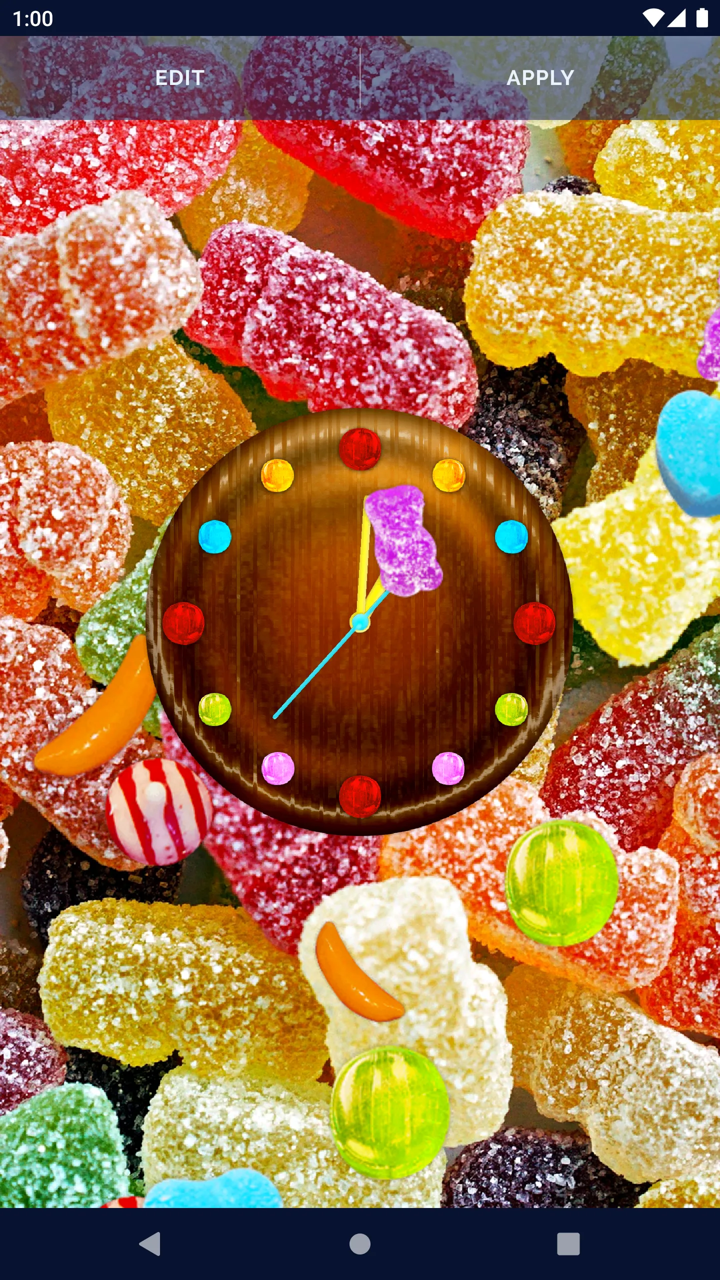 Sweet Candy Clock Wallpaper | Indus Appstore | Screenshot