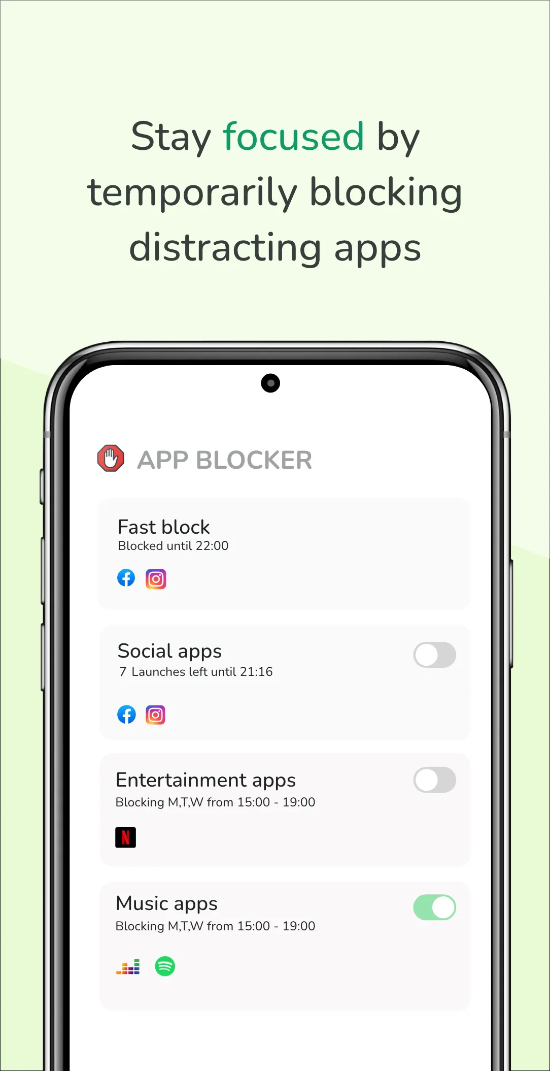 App block & Site block: Focus | Indus Appstore | Screenshot