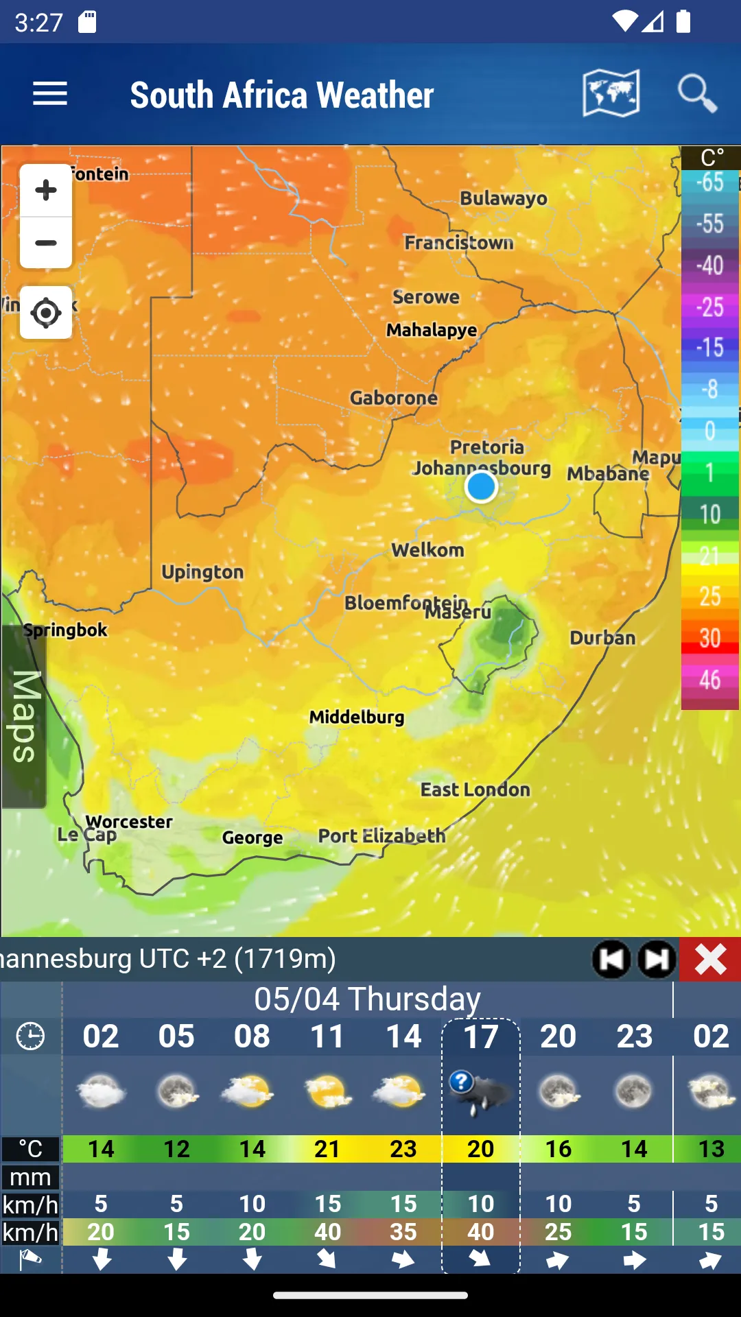 South Africa Weather | Indus Appstore | Screenshot