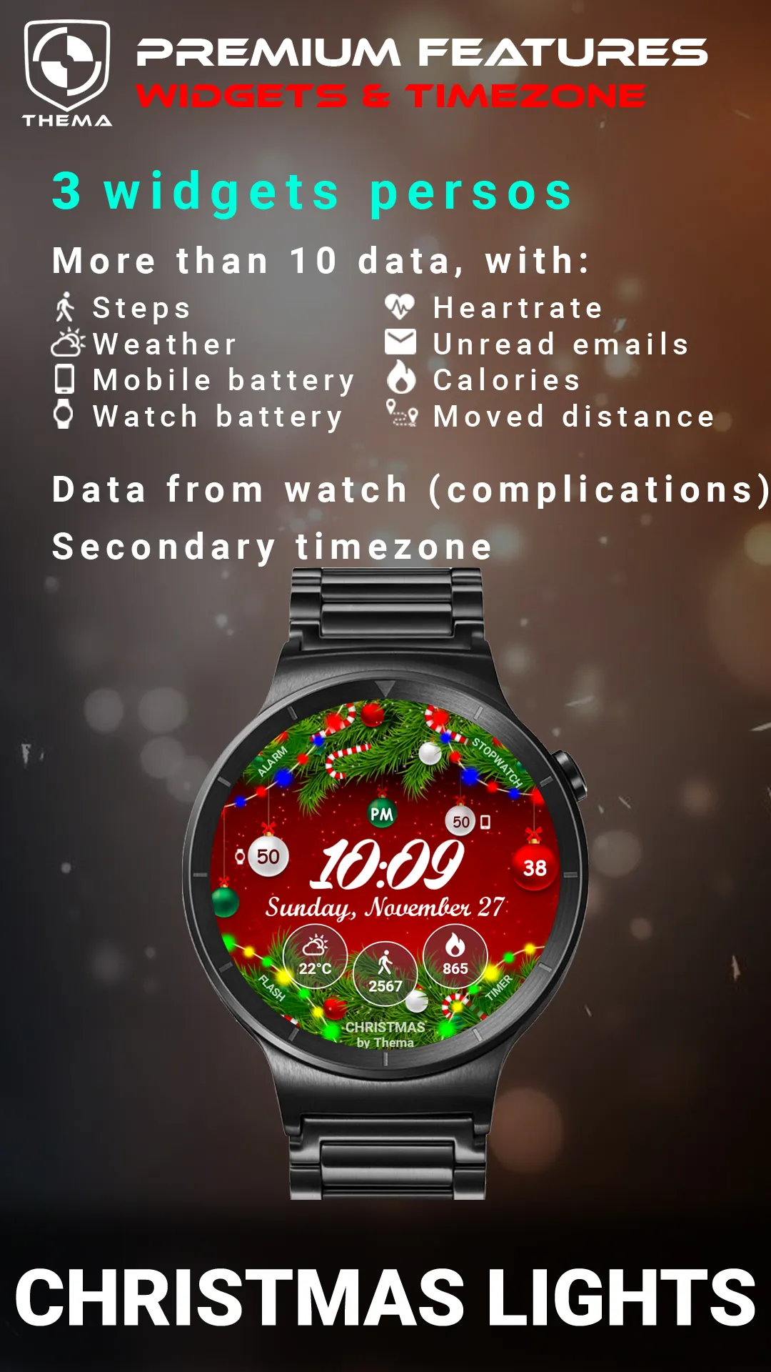 Christmas Lights Watch Face | Indus Appstore | Screenshot